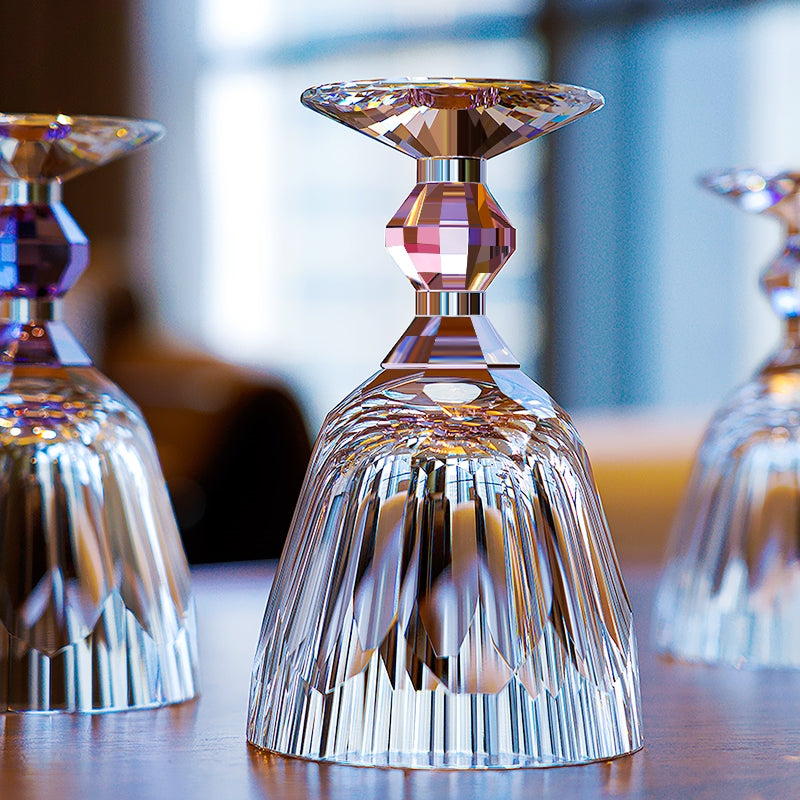 Edo Kiriko Handcrafted Crystal Prism Wine Glass