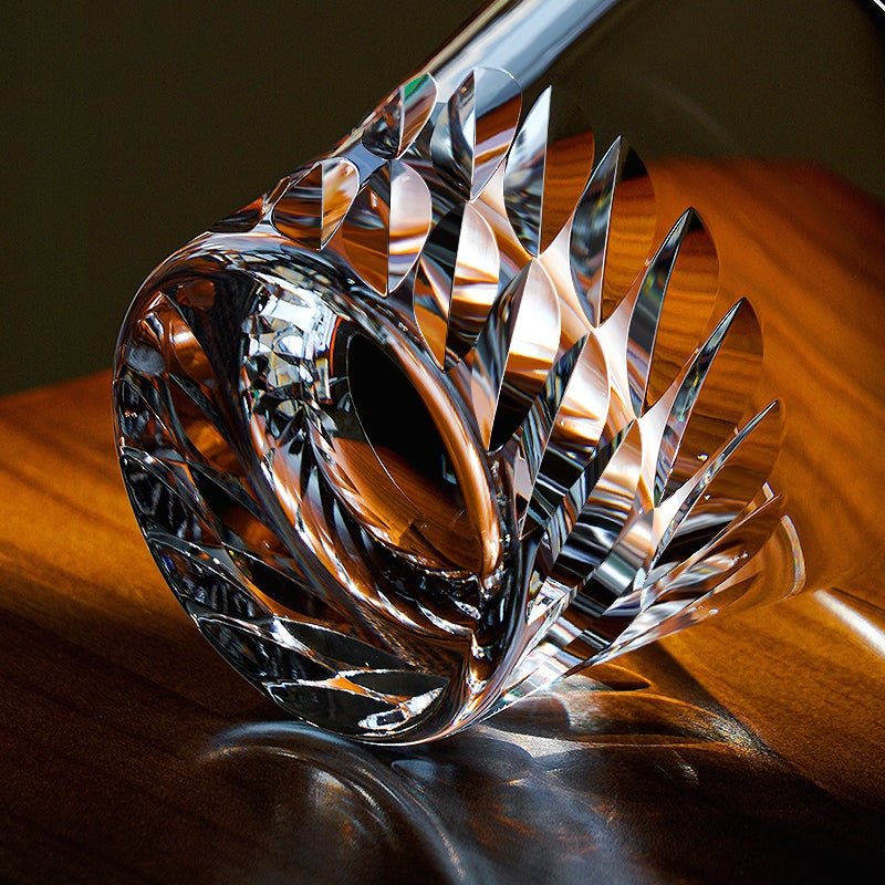 Edo Kiriko Handcrafted Tenshi no Tsubasa Whisky Glass With Wooden Box