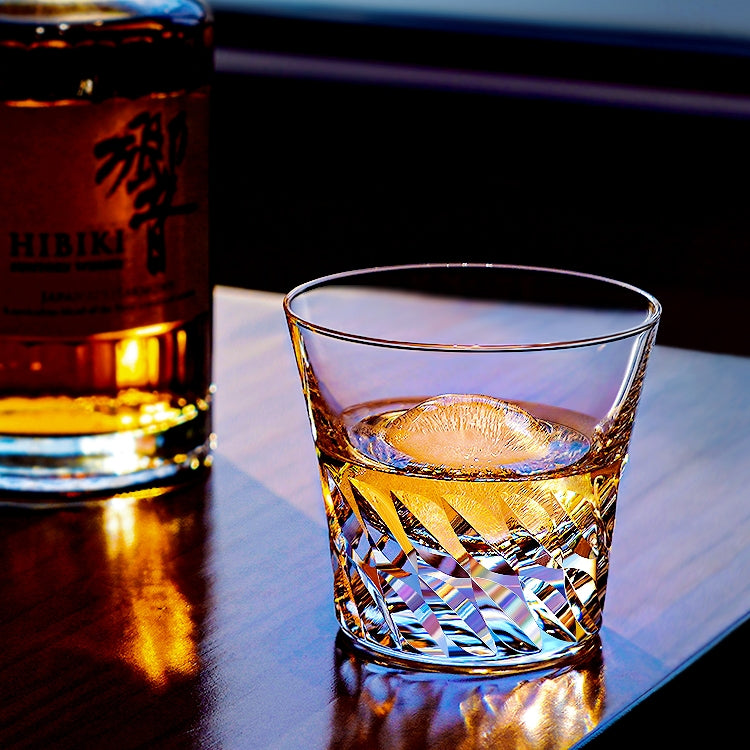 Edo Kiriko Handcrafted Tenshi no Tsubasa Whisky Glass With Wooden Box