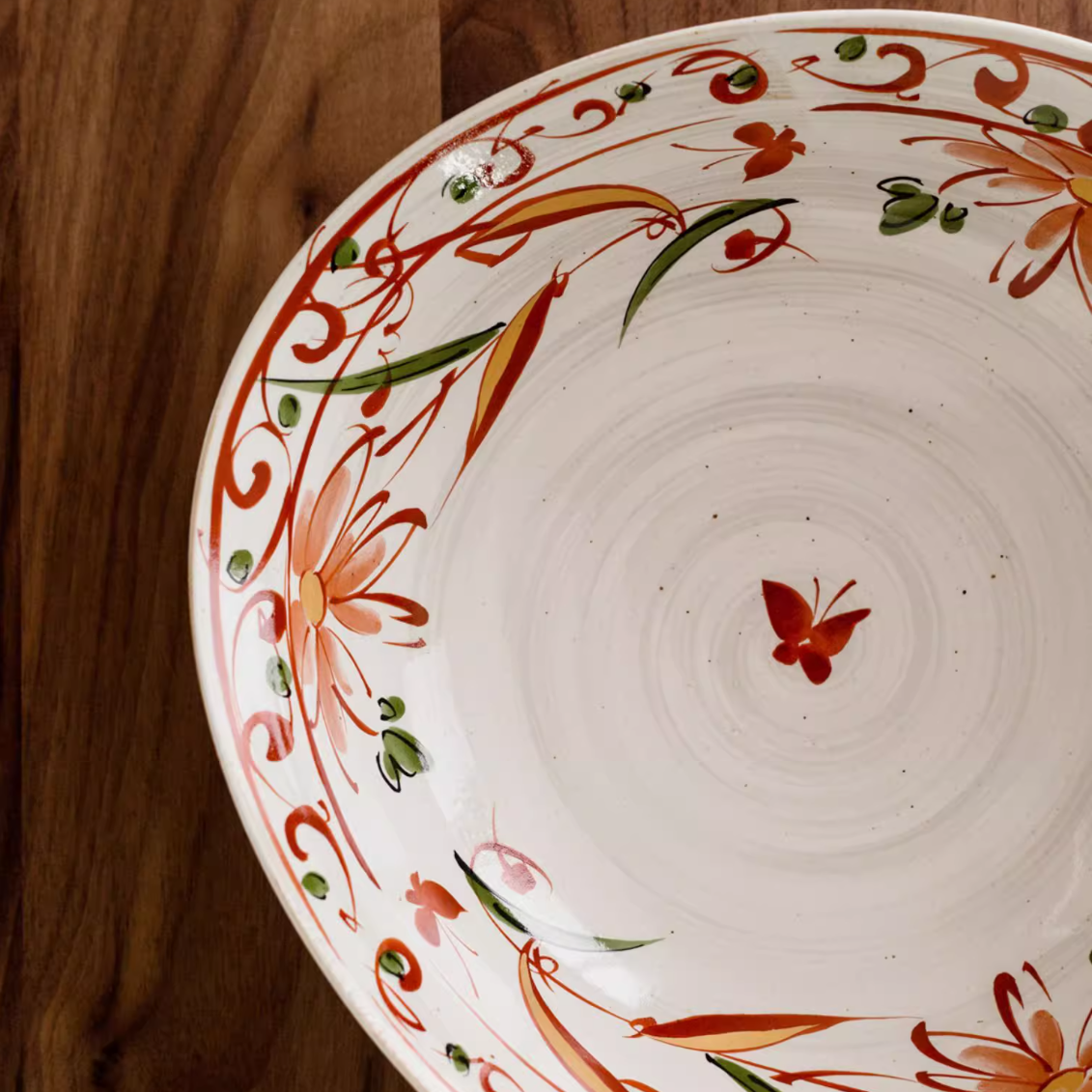 Minoware Akae Red Blossom Butterfly Dish Collection