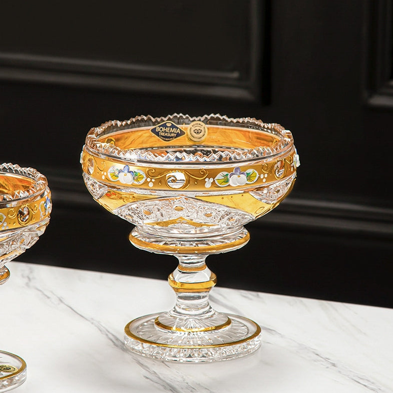 Bohemian Crystal Gilded Enamel Candy Bowl And Dish Collection