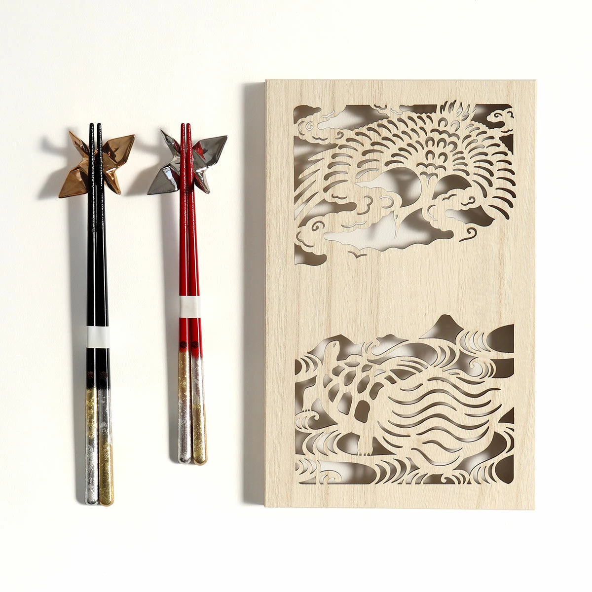 Senkaku Gold and Silver Chopsticks Wedding Gift Set