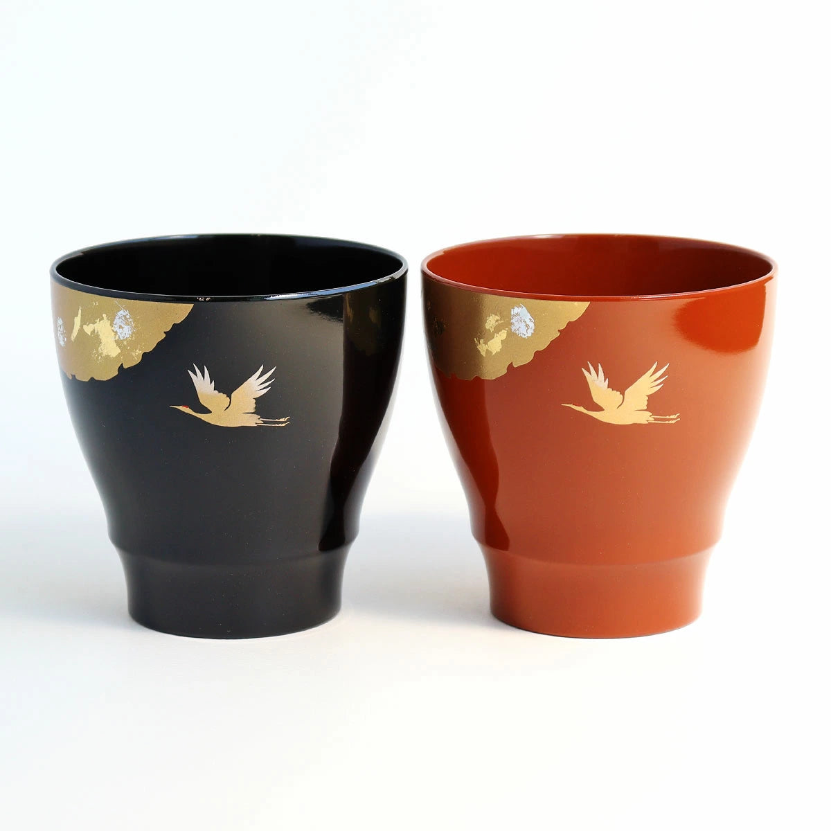 Yamanaka Shikki Handcrafted Koku Tsuru Furii Kappu Set