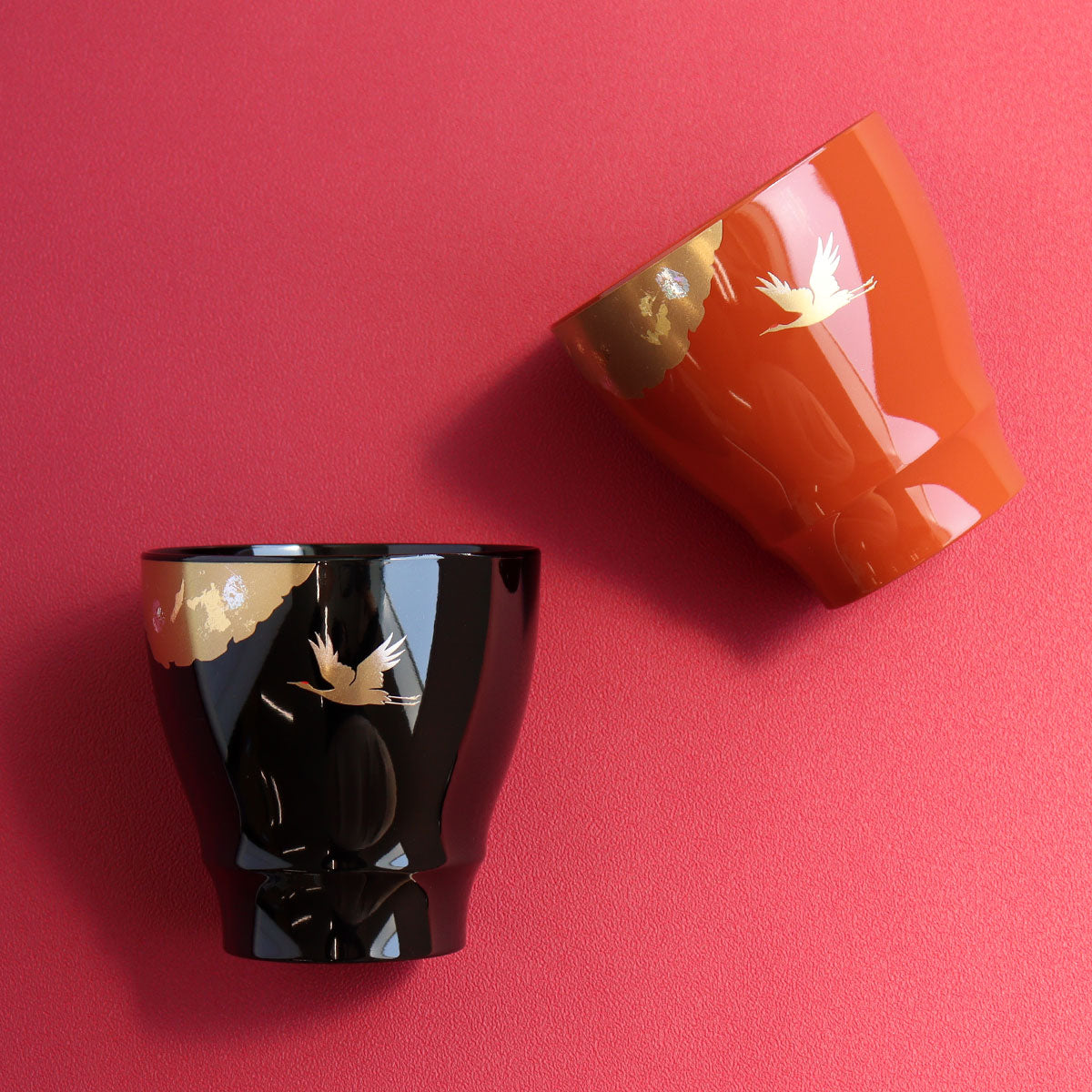 Yamanaka Shikki Handcrafted Koku Tsuru Furii Kappu Set