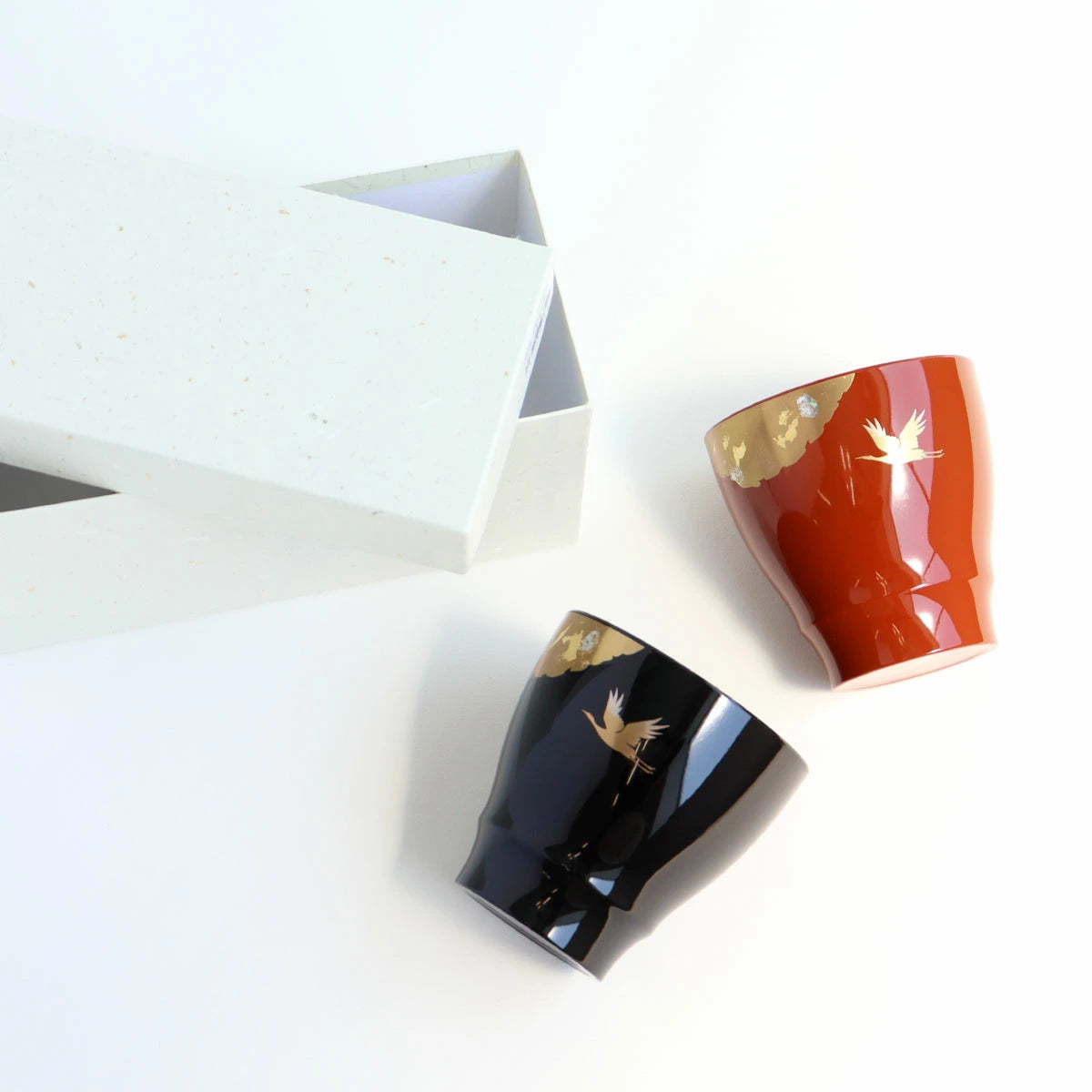 Yamanaka Shikki Handcrafted Koku Tsuru Furii Kappu Set