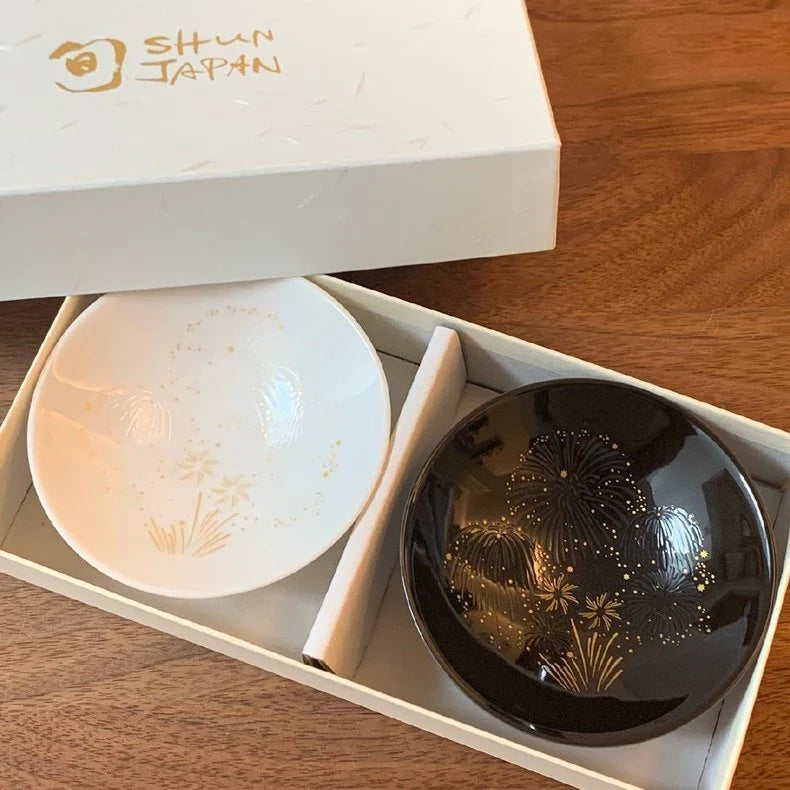 Ensemble de tasses à sake à fleurs froides thermochromiques Hanabi en Mino Ware