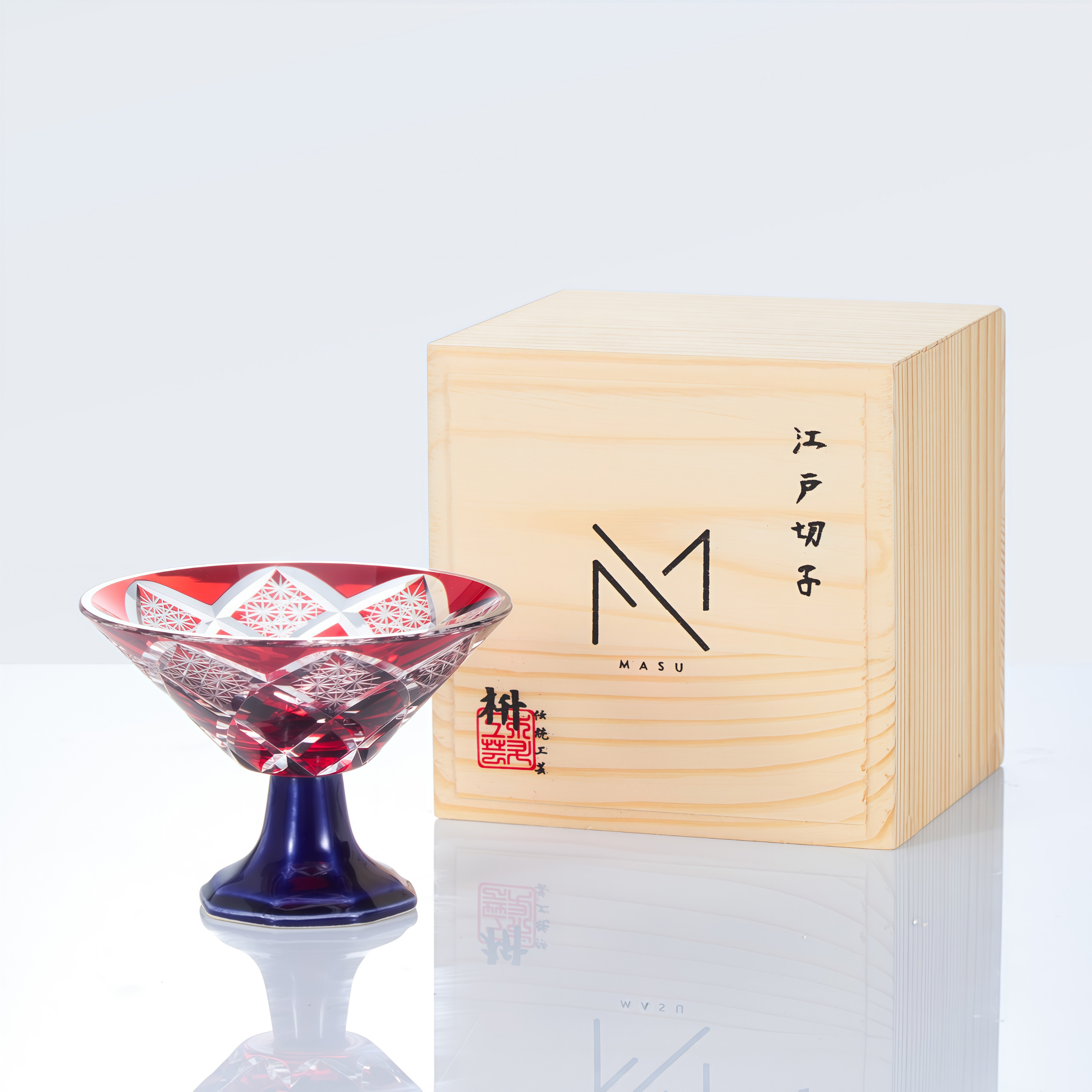 Edo Kiriko Handcrafted Karyu Sake Glass Collection