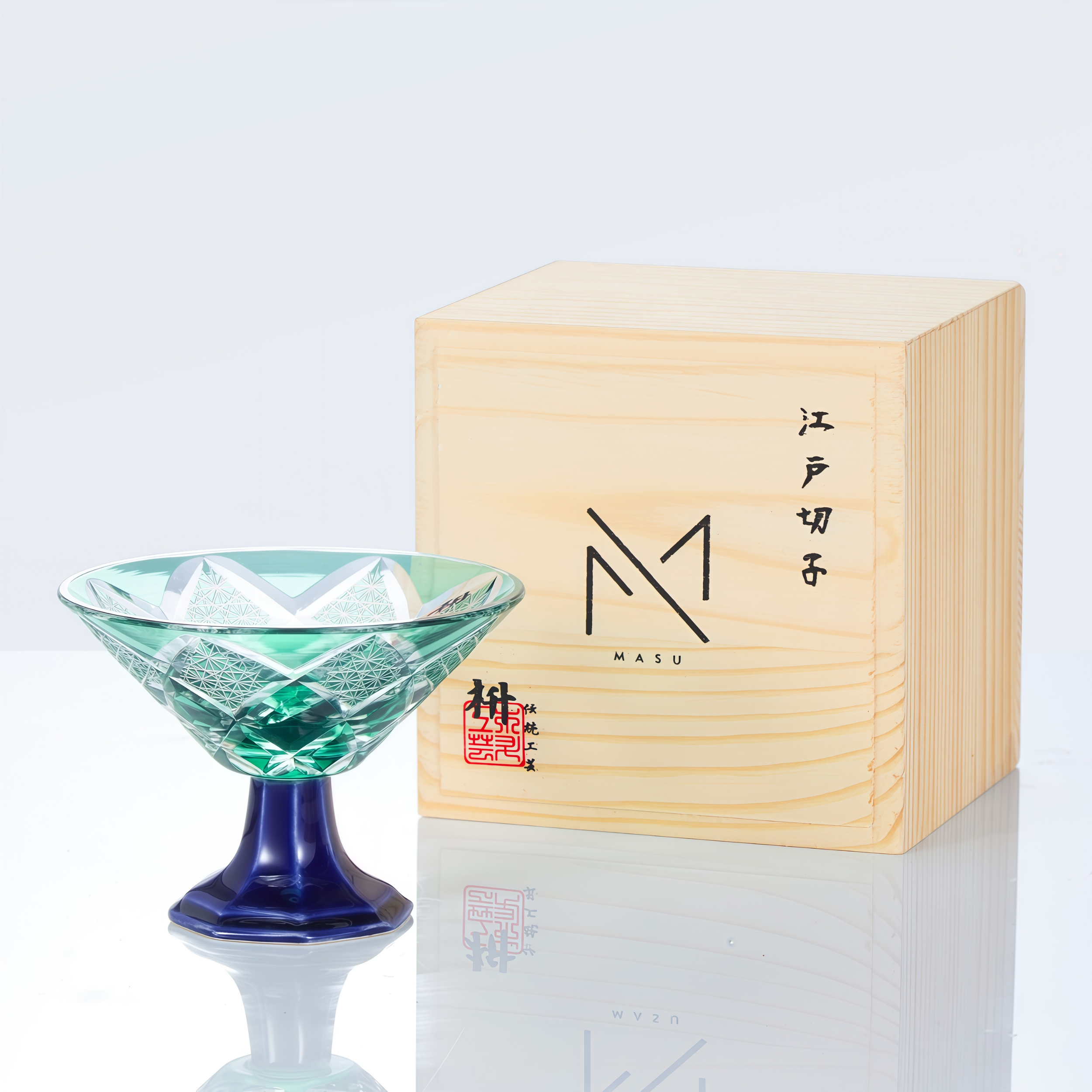 Edo Kiriko Handcrafted Karyu Sake Glass Collection
