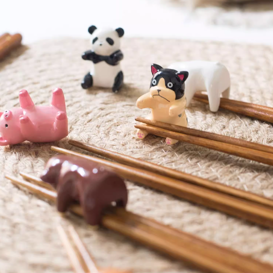 Japanese Handcrafted Animal Series Wooden Children's Chopsticks Set