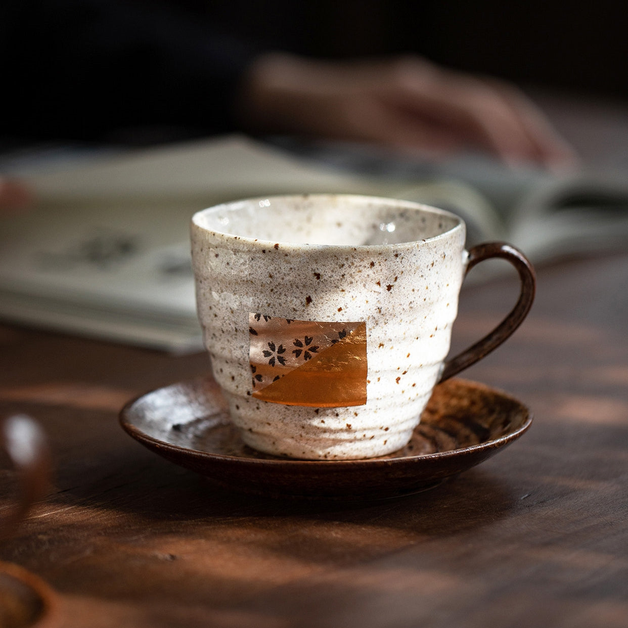 Shushi Gold And Silver Foil Ceramic Mug Pair