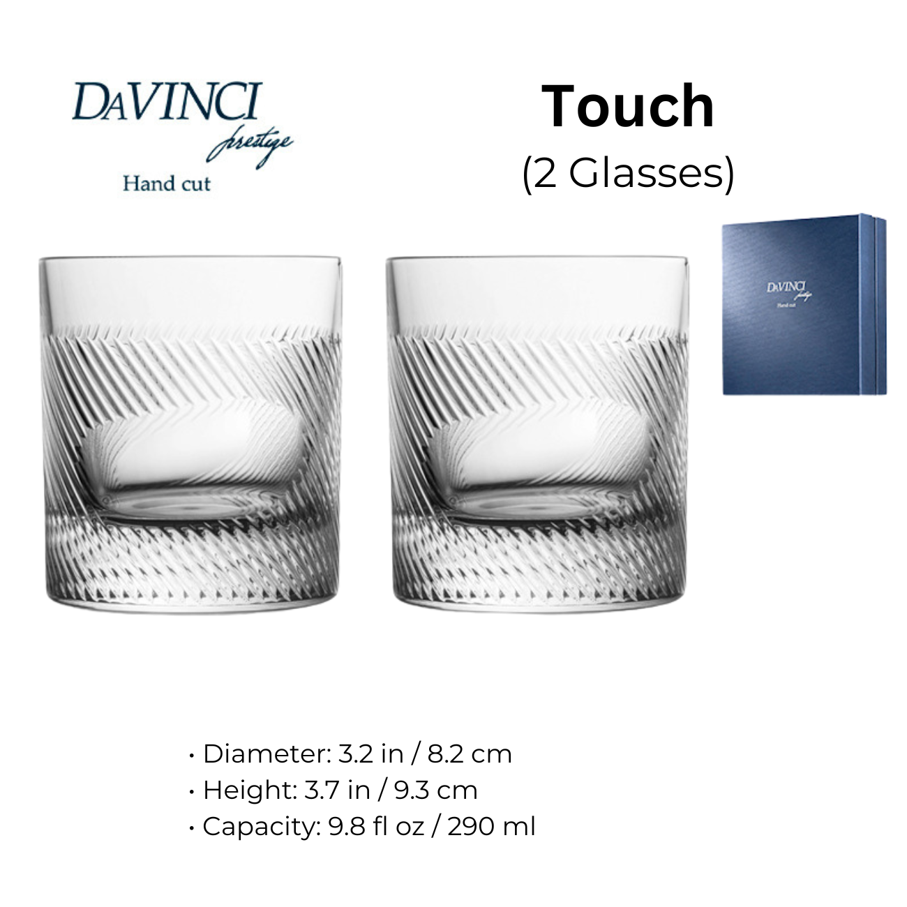 Davinci Italian Whisky Glasses With Decanter Sets