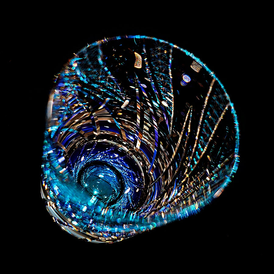 Verre à whisky en cristal iridescent Ryusei fait main Edo Kiriko avec coffret en bois