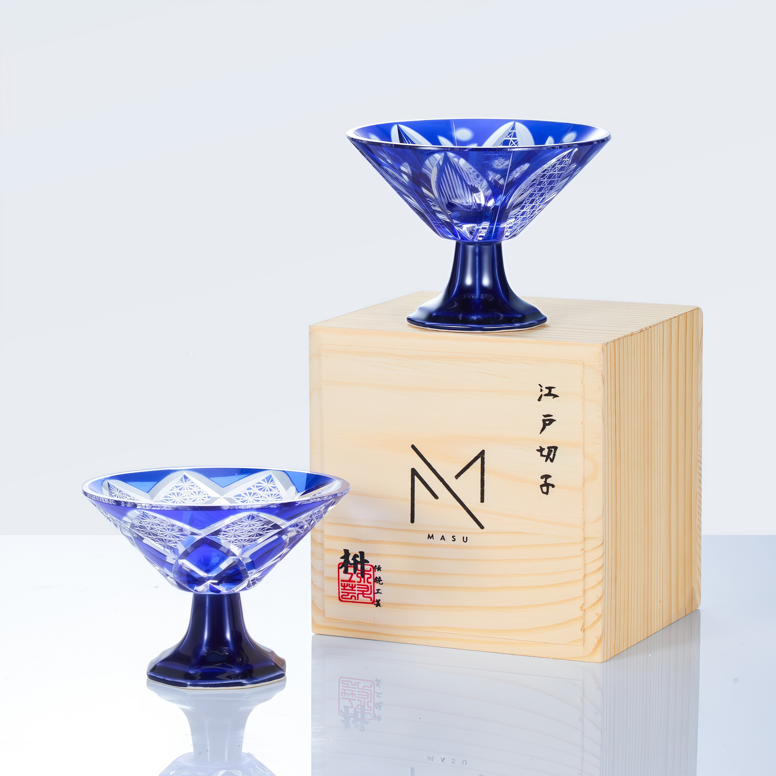 Edo Kiriko Handcrafted Karyu Sake Glass Collection