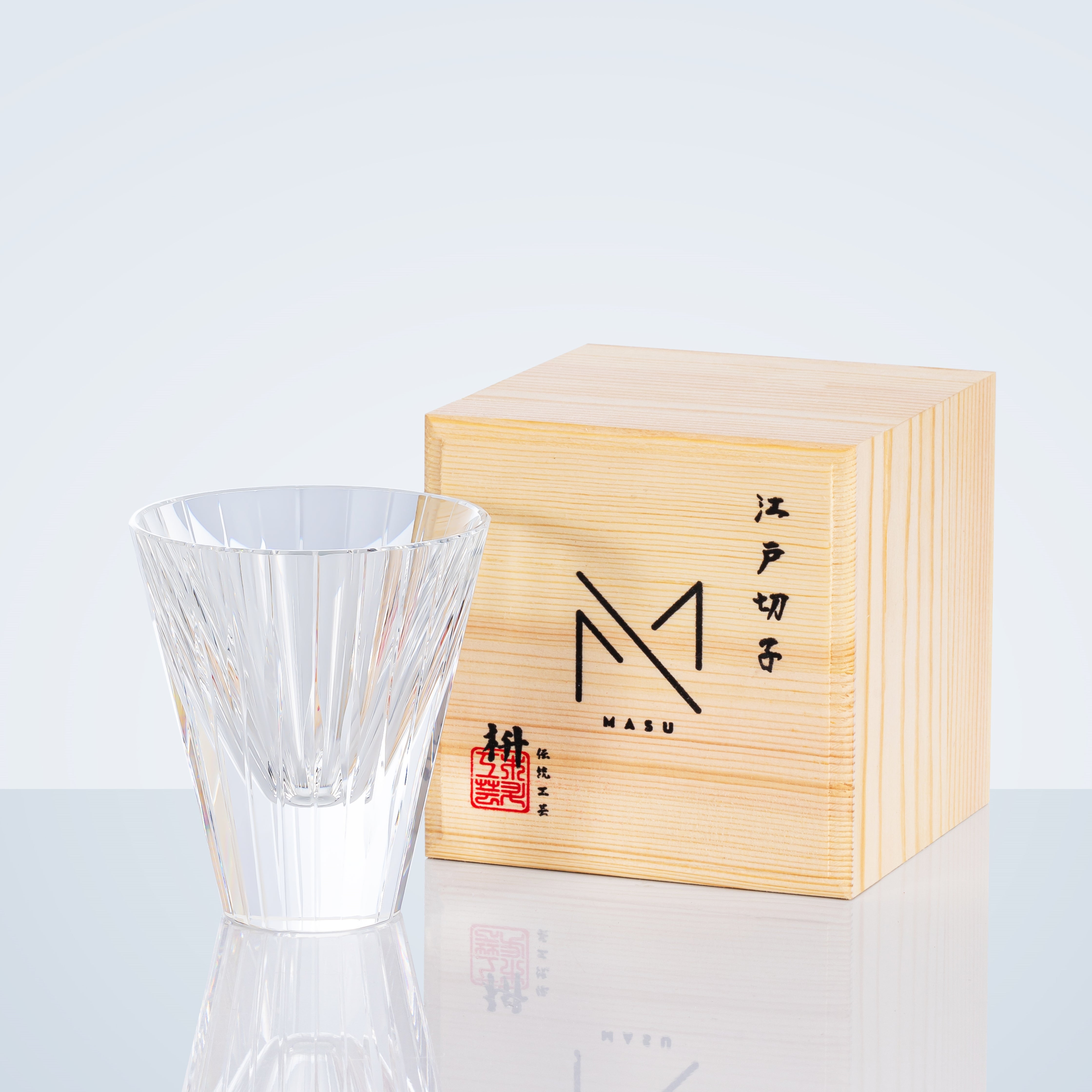 Edo Kiriko Handcrafted Starlit Guqin Whisky Glass With Wooden Box