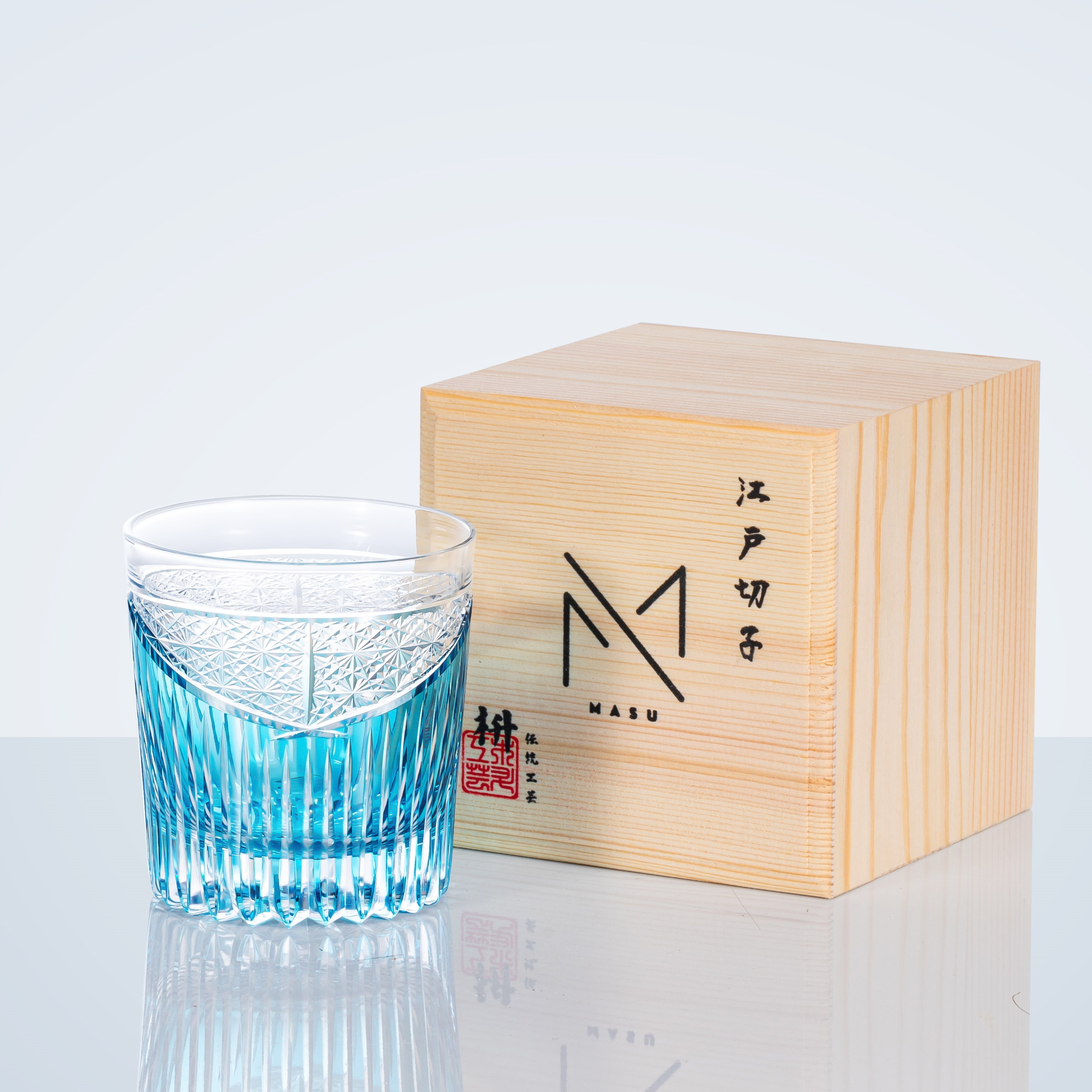 Edo Kiriko Handcrafted Karmic Whisky Glass With Wooden Box