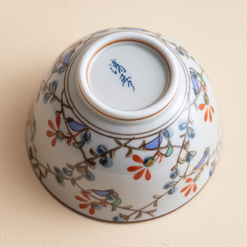Hatsuichi Arita Ware Nishiki Kusabana Ceramic Teacup Set of Five