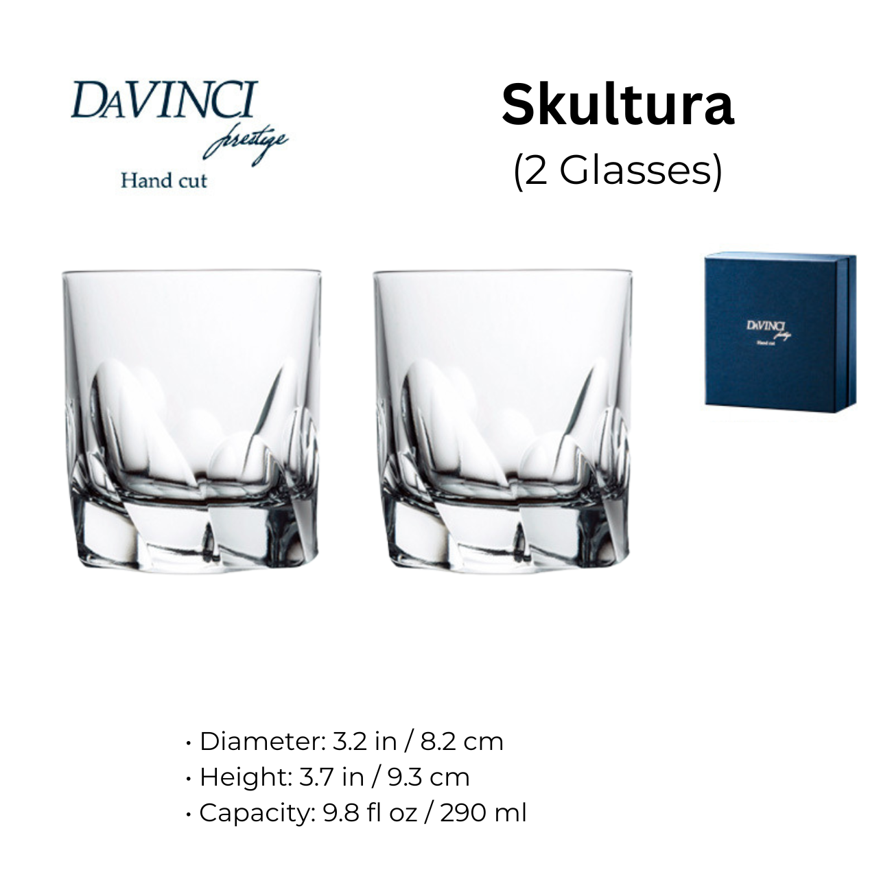 Davinci Italian Whisky Glasses With Decanter Sets