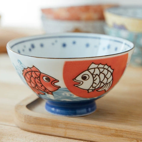 Mino Ware Engimono Ceramic Rice Bowl Collection