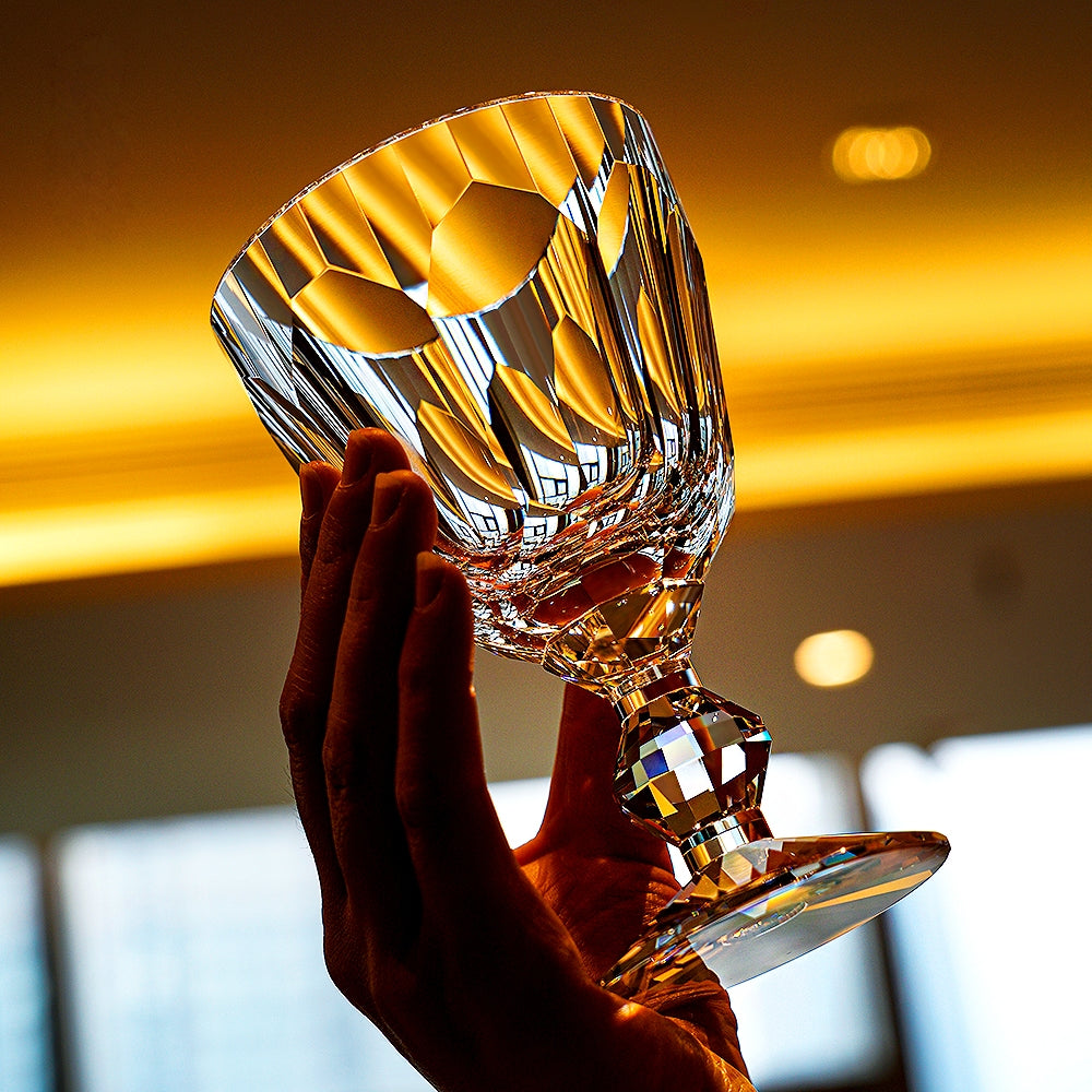 Edo Kiriko Handcrafted Crystal Prism Wine Glass
