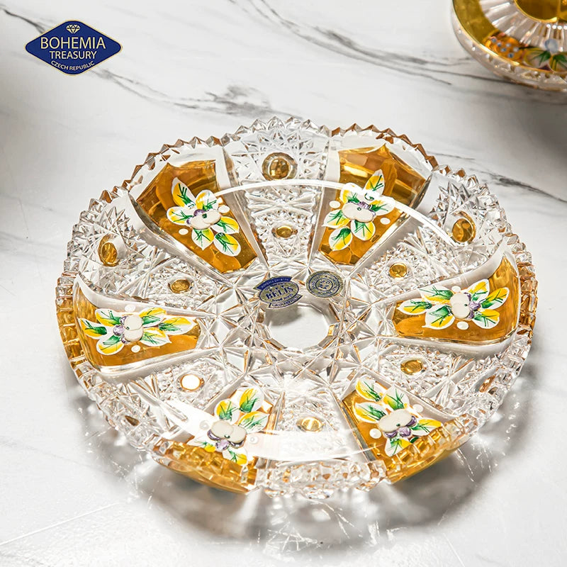 Bohemian Crystal Gilded Enamel Candy Bowl And Dish Collection