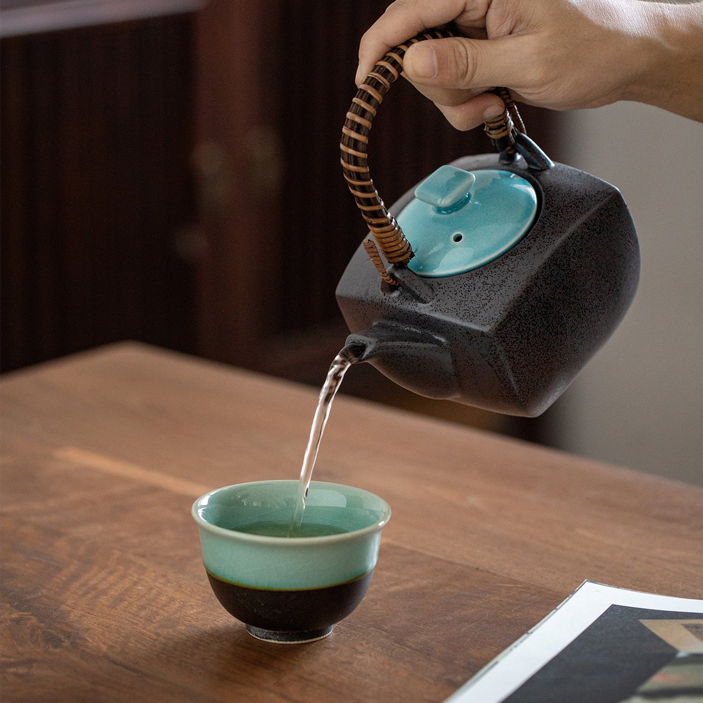 Mino Ware Aonami Ceramic Tea Set