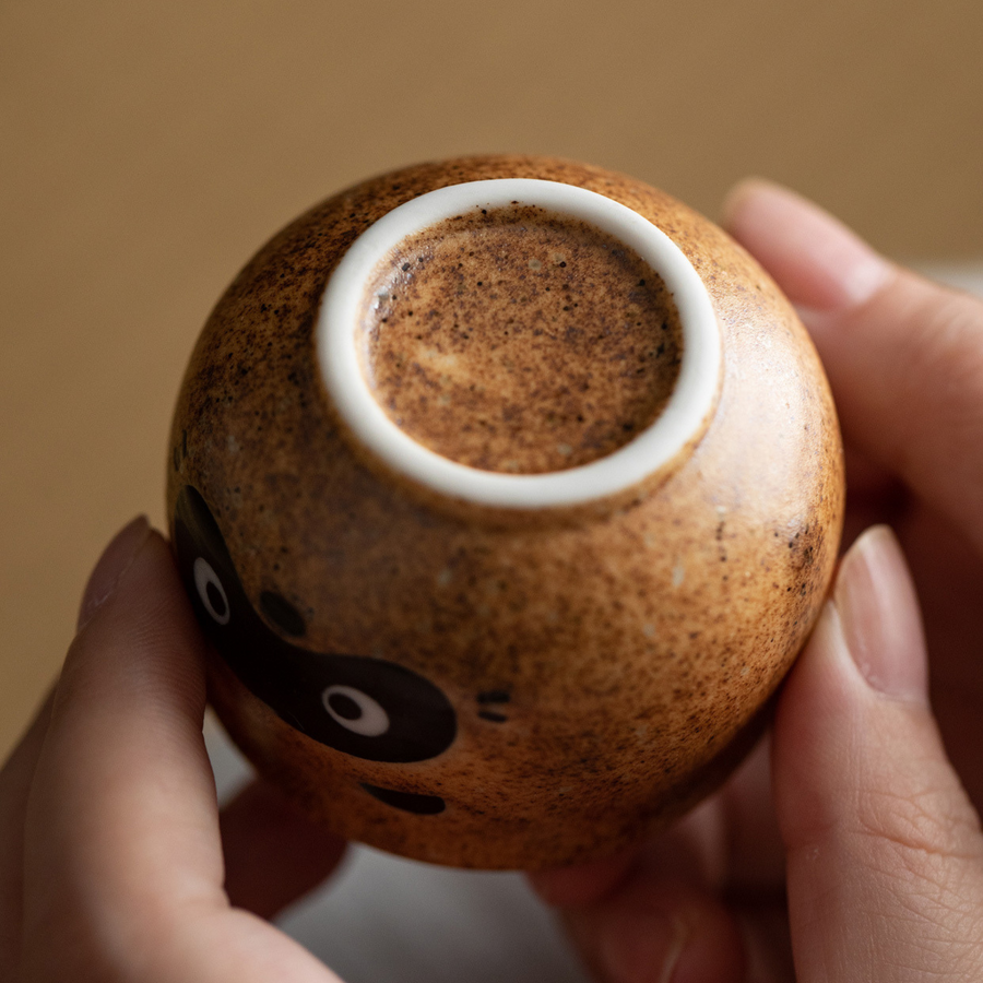 CAPIJIONG Tanuki Wein-Set Aus Keramik - Japanisches Vintage Design Mit 2 Gläsern