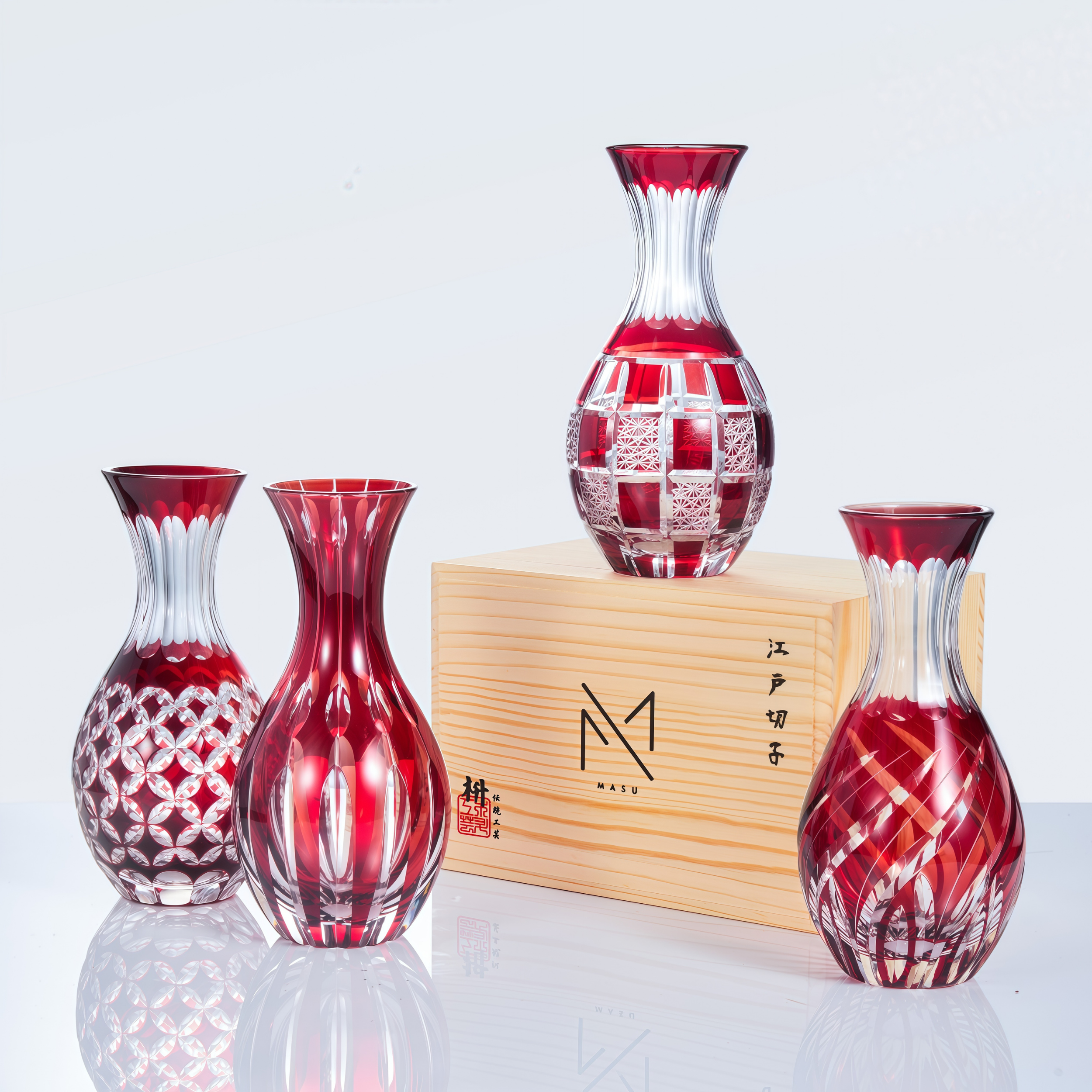 Edo Kiriko Handcrafted Shukusho Sake Collection
