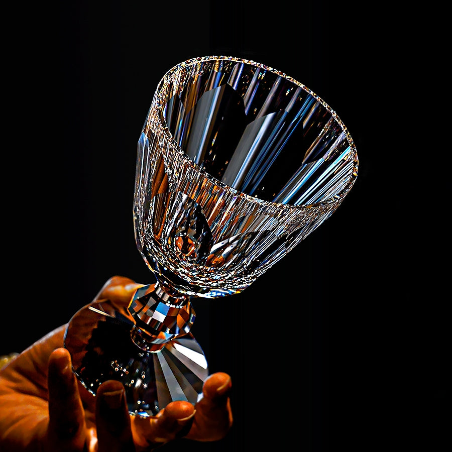 Edo Kiriko Handcrafted Crystal Prism Wine Glass