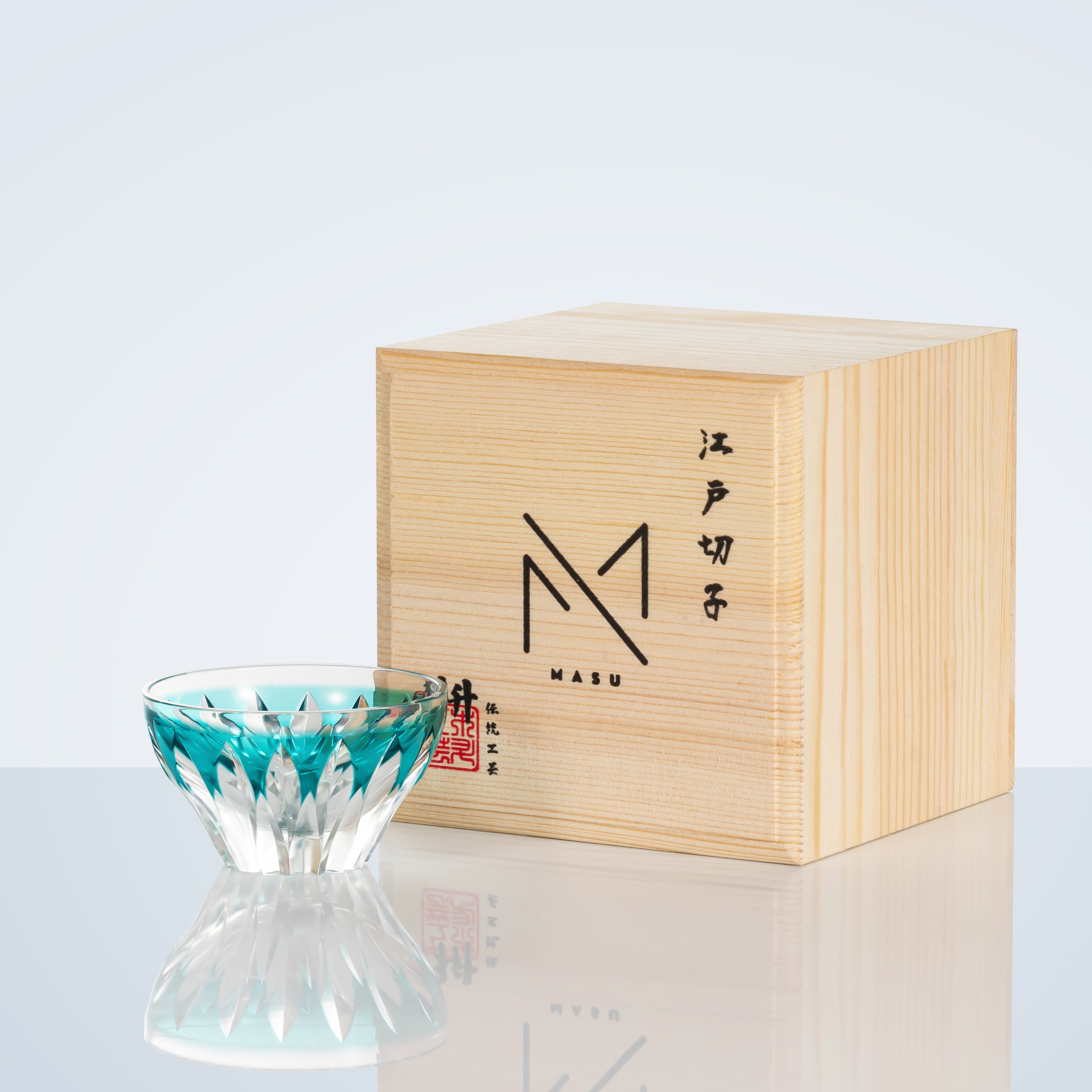 Edo Kiriko Handcrafted Lotus Glass With Wooden Box