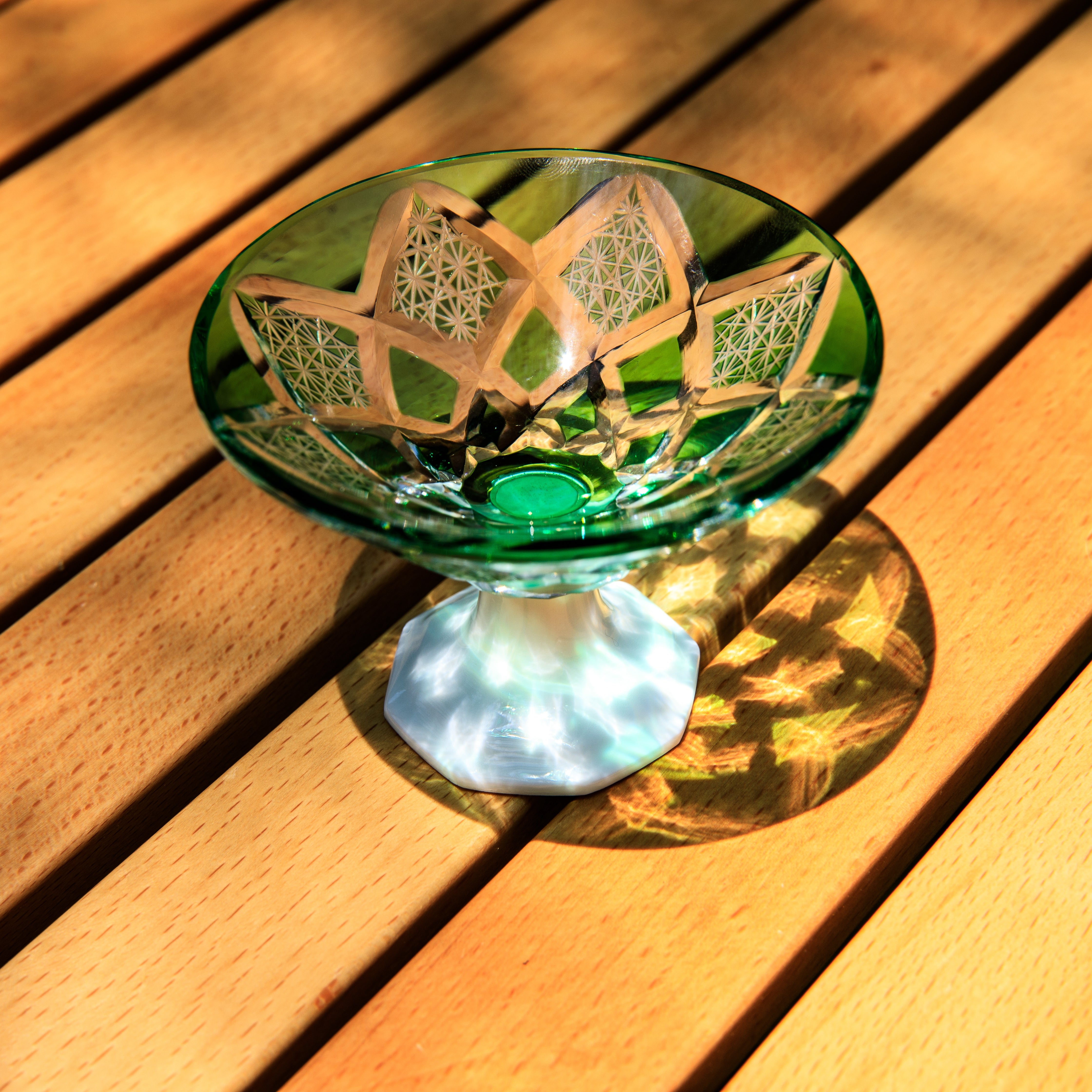 Edo Kiriko Handcrafted Kohaku Sake Glass Collection