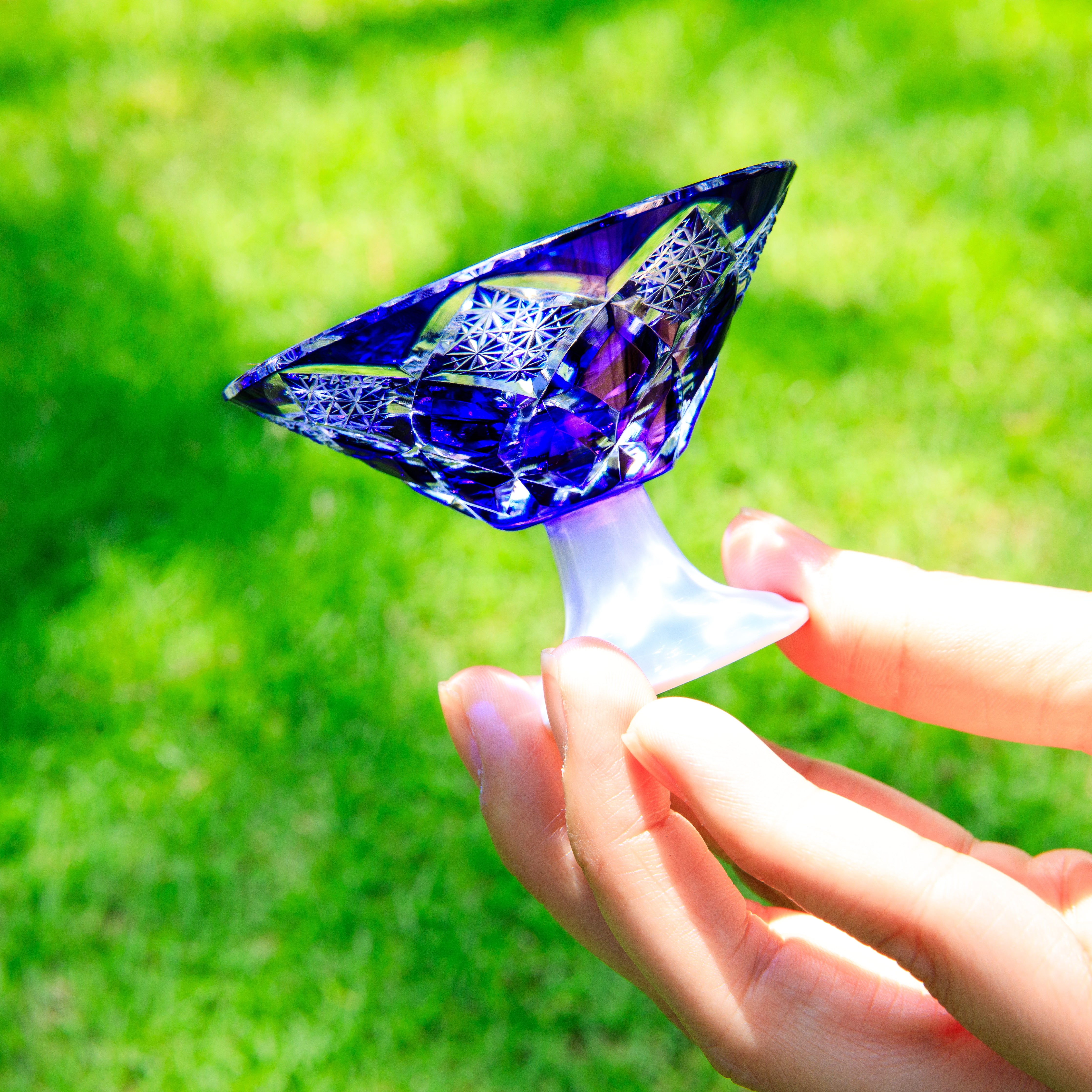 Edo Kiriko Handcrafted Kohaku Sake Glass Collection