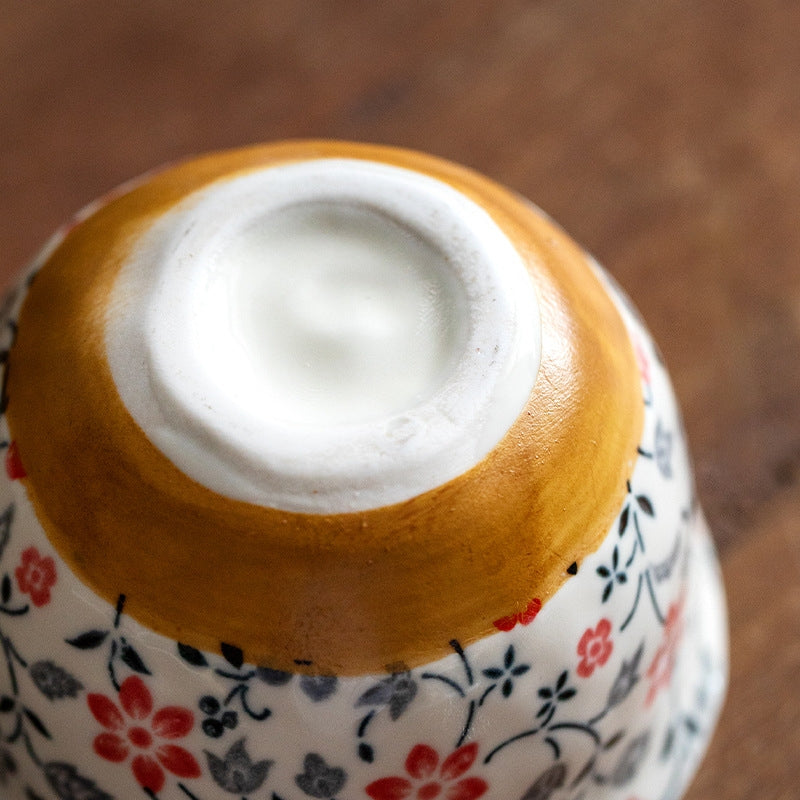 Lot de cinq tasses à thé en céramique Hatsuichi Mino Ware Usuzakura