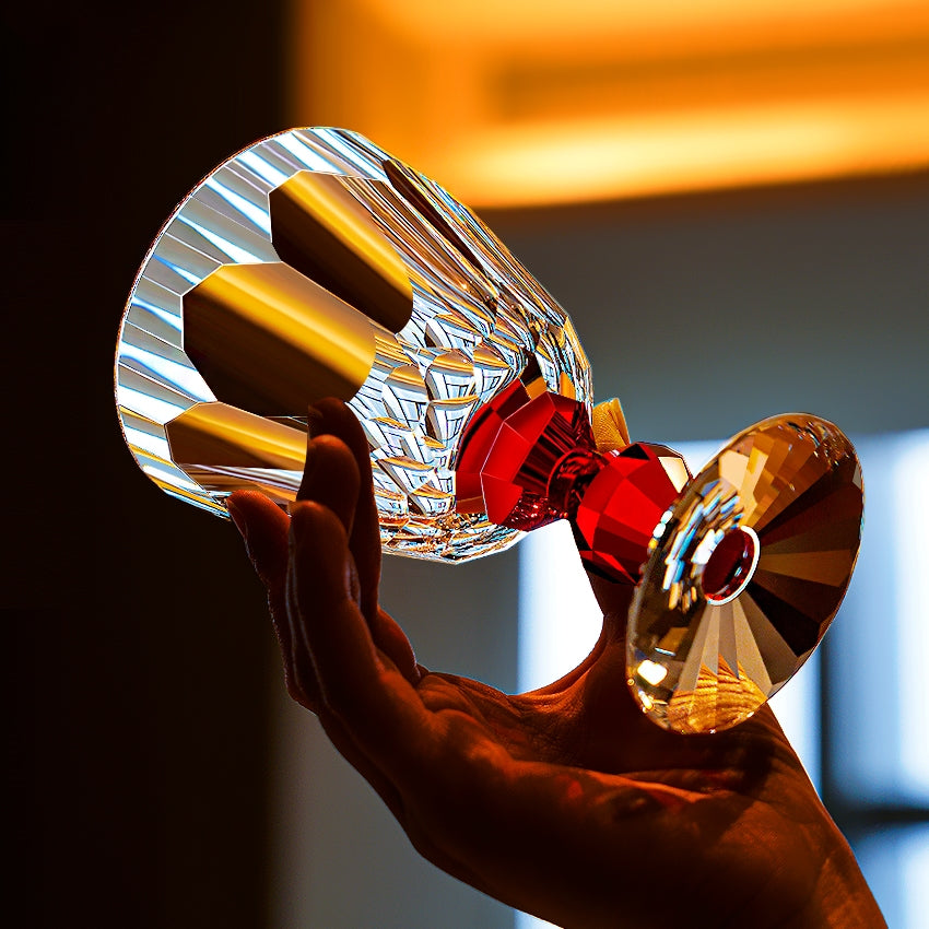 Edo Kiriko Handcrafted Crystal Prism Wine Glass