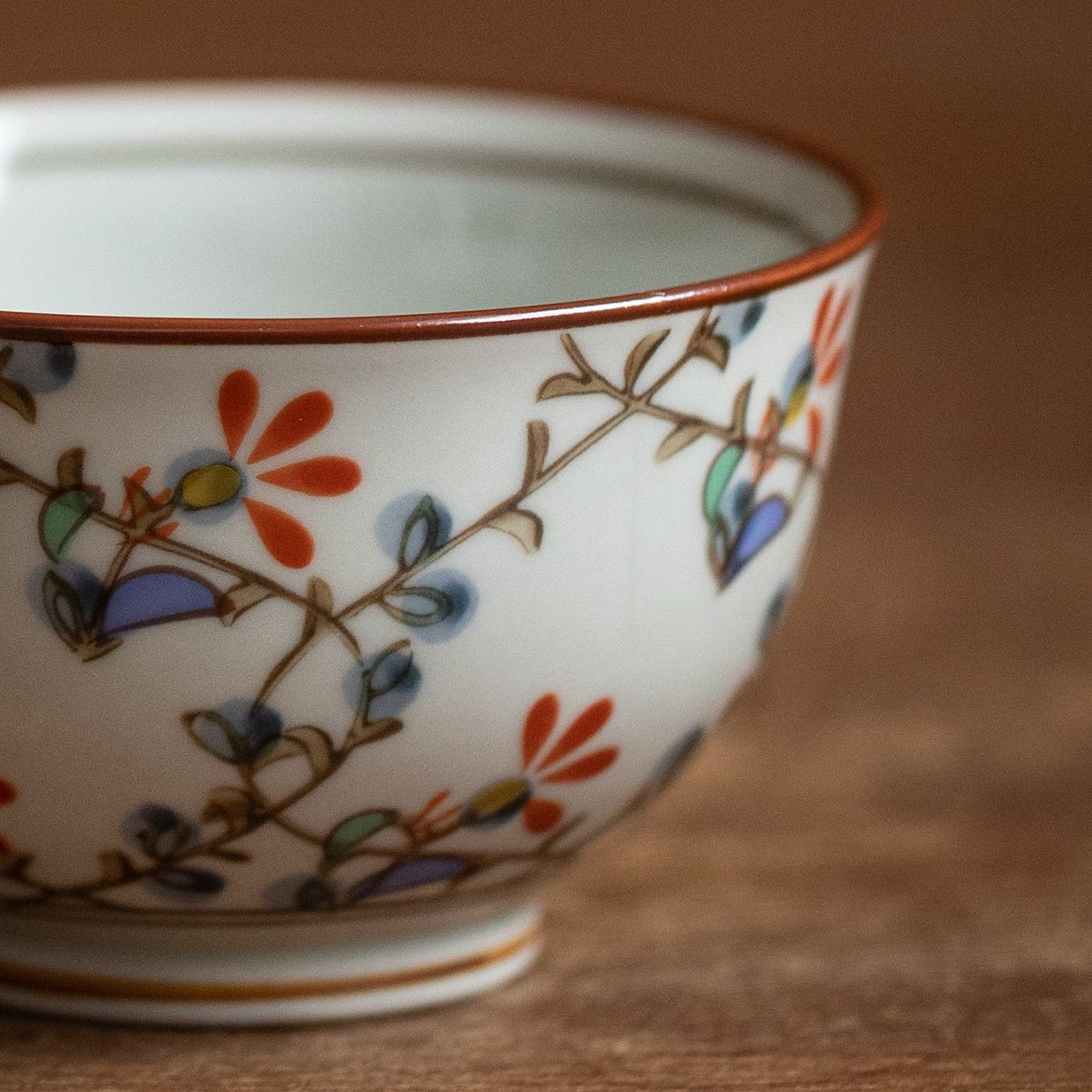 Hatsuichi Arita Ware Nishiki Kusabana Ceramic Teacup Set of Five