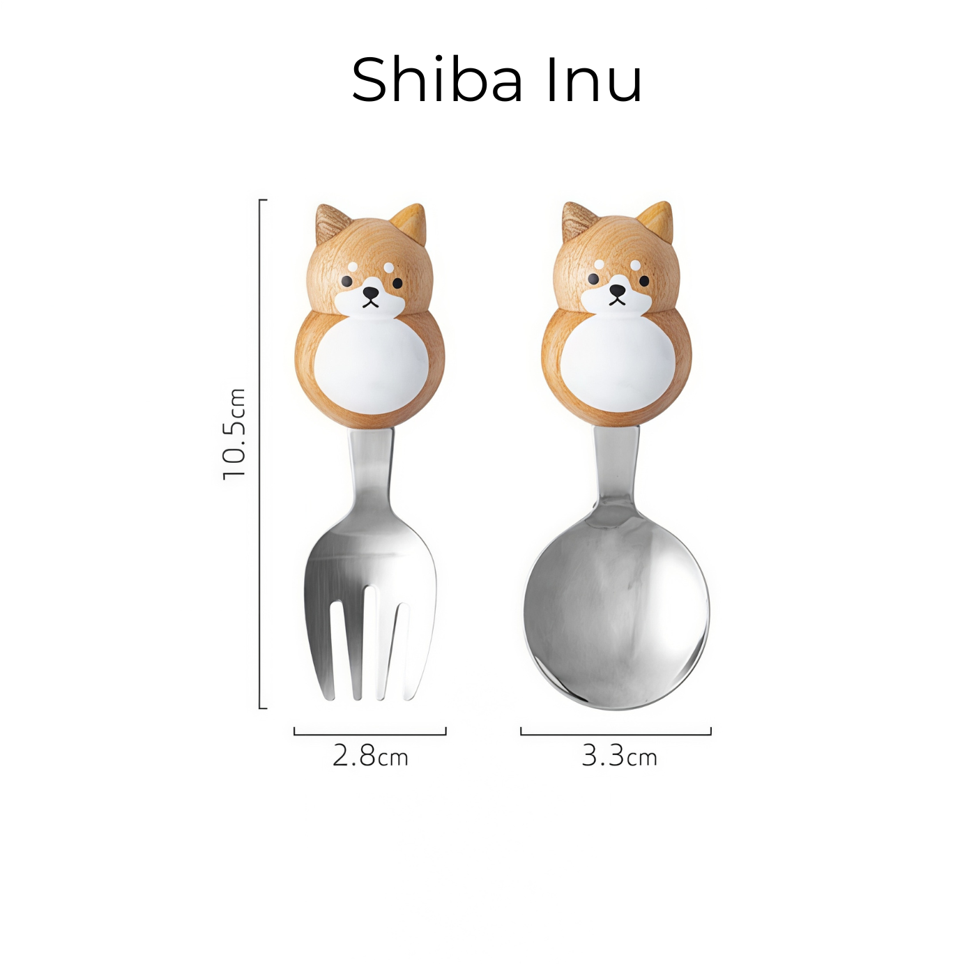 Japanese Handcrafted Pet Sculpture Wooden Handle Children's Utensil