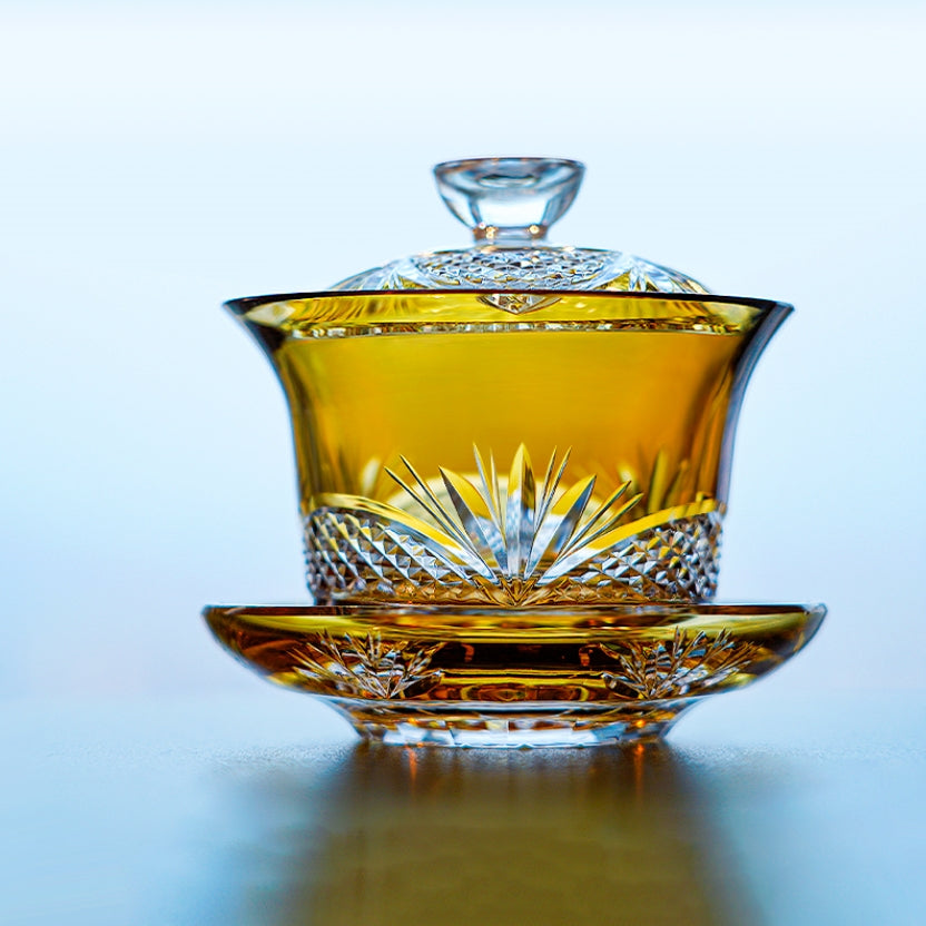 Amber Chrysanthemum Handcrafted Tea Set