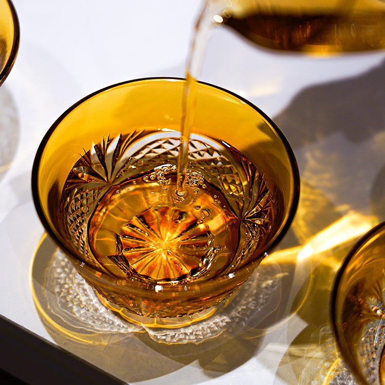 Amber Chrysanthemum Handcrafted Tea Set