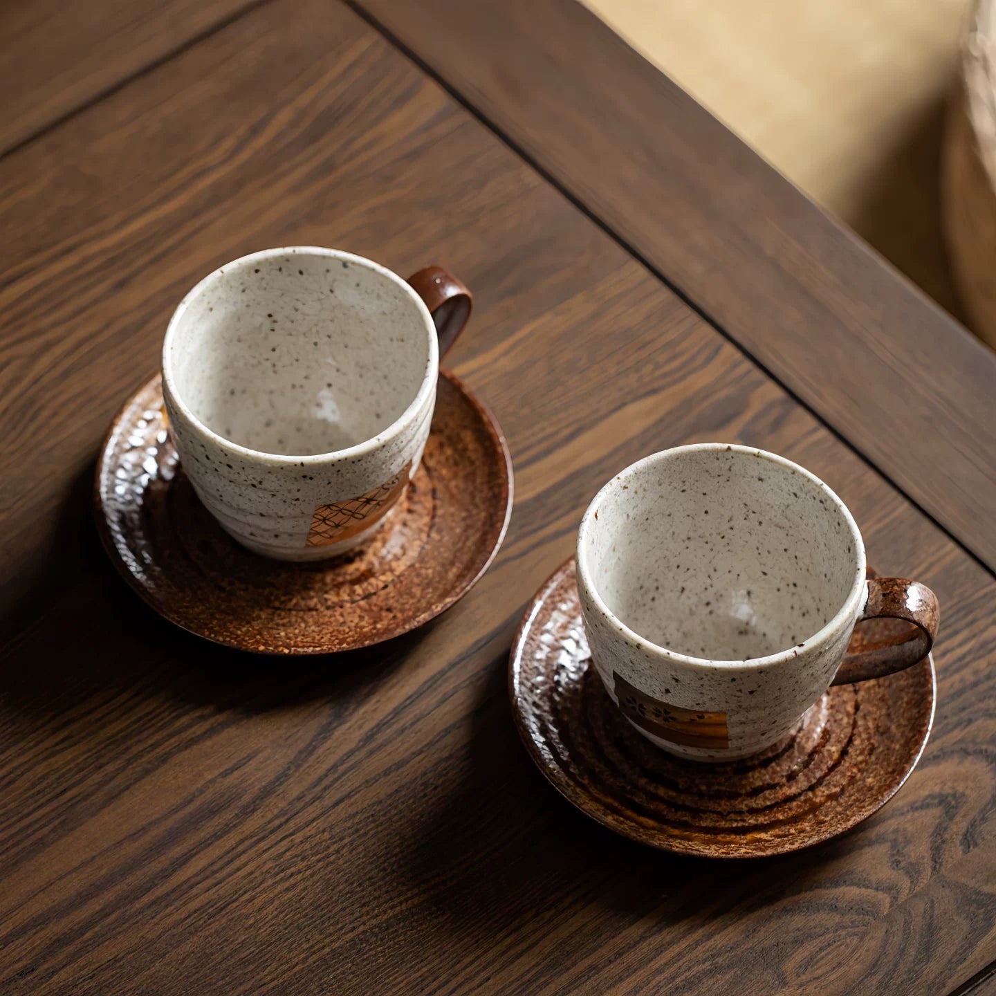 Shushi Gold And Silver Foil Ceramic Mug Pair