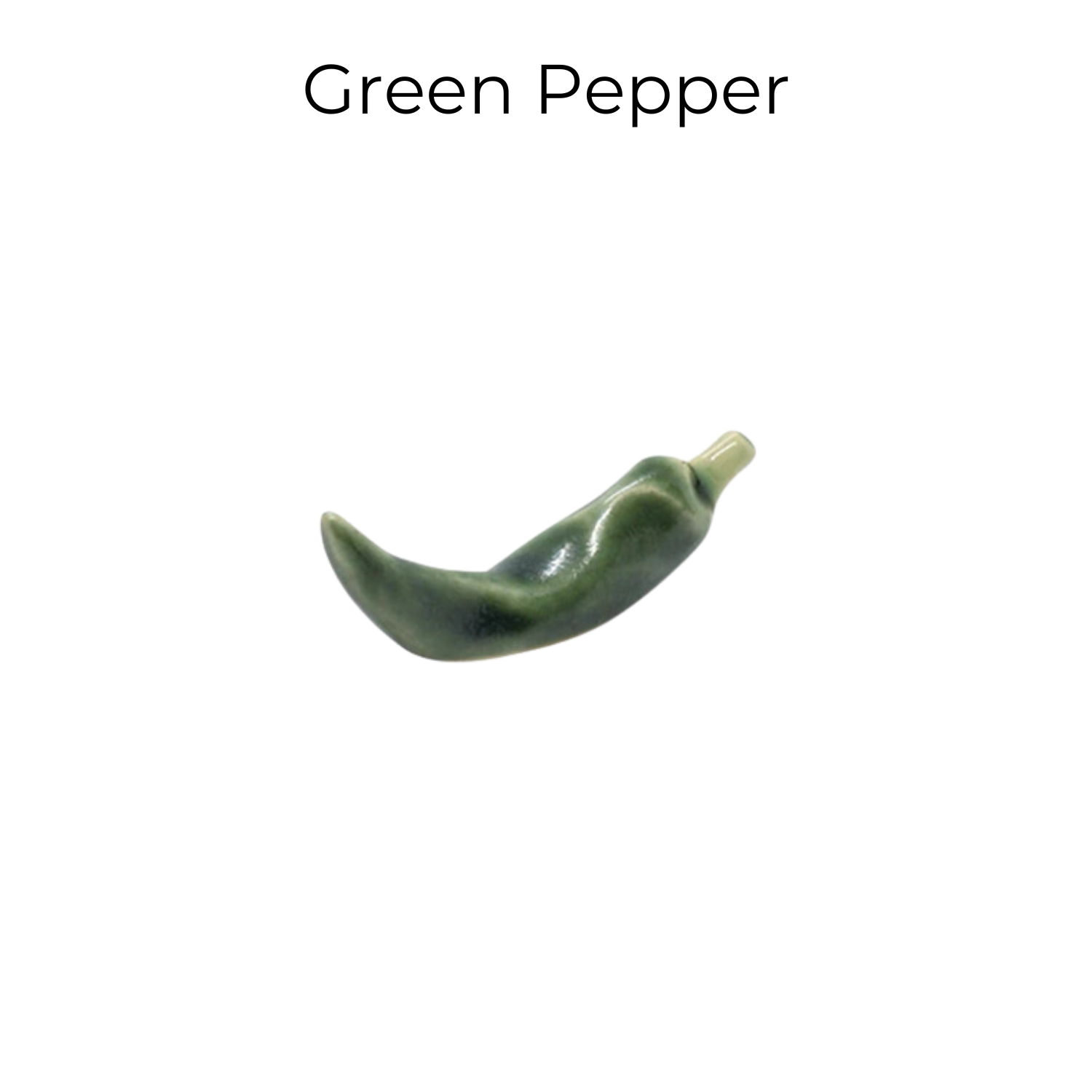 Mino Ware Handcrafted Ceramic Food-Themed Chopstick Rests Set - Green Pepper