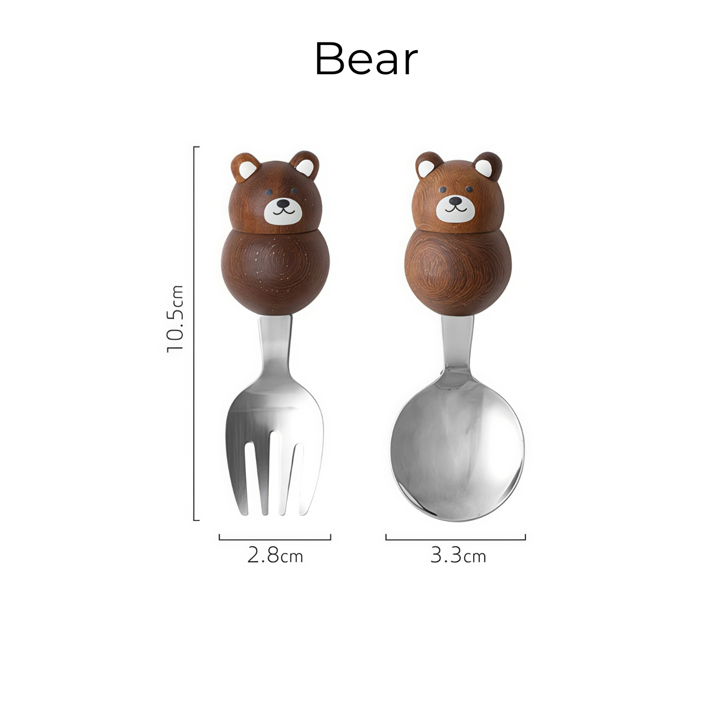 Japanese Handcrafted Pet Sculpture Wooden Handle Children's Utensil
