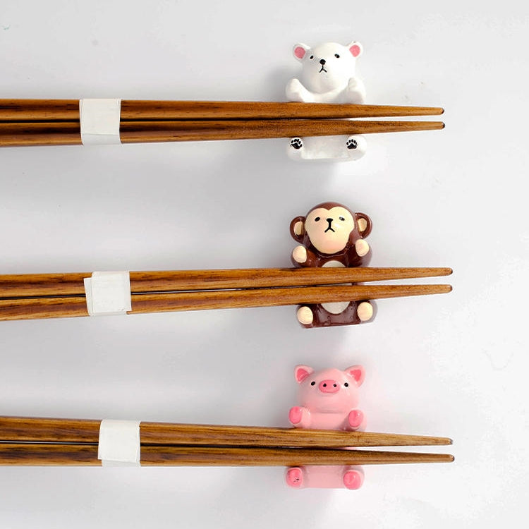 Japanese Handcrafted Animal Series Wooden Children's Chopsticks Set