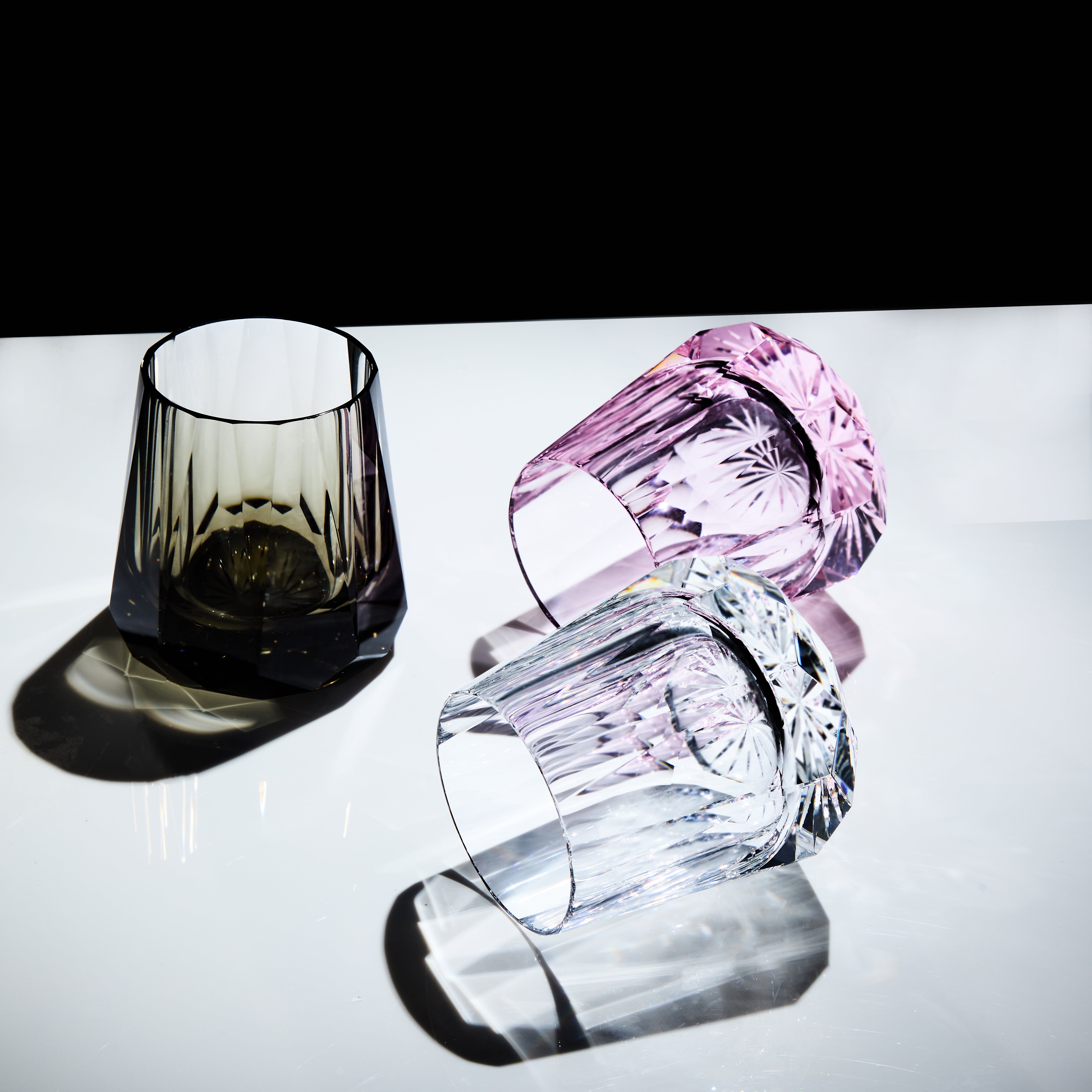 Edo Kiriko Handcrafted Kage Hana Whisky Glass With Wooden Box