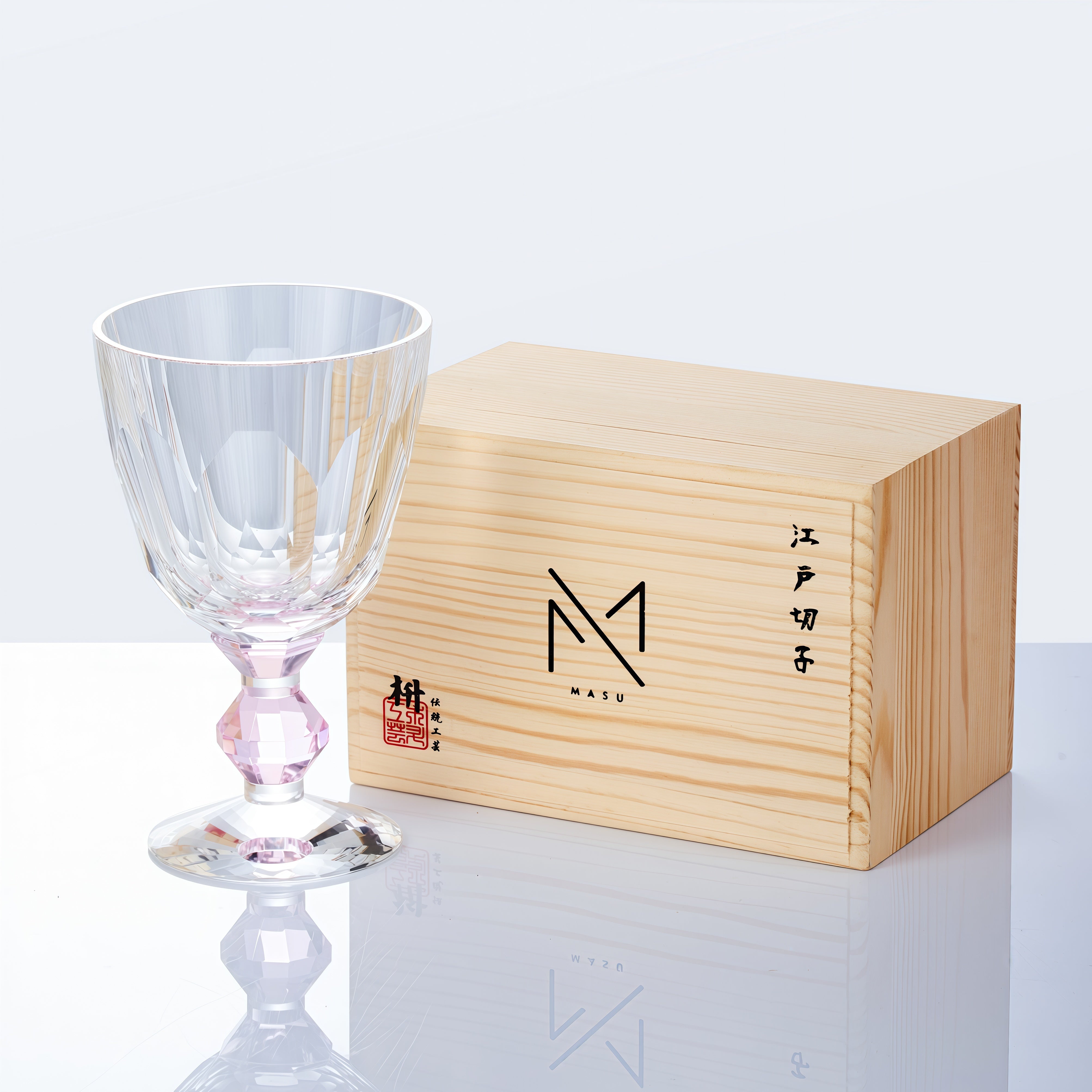 Edo Kiriko Handcrafted Crystal Prism Wine Glass