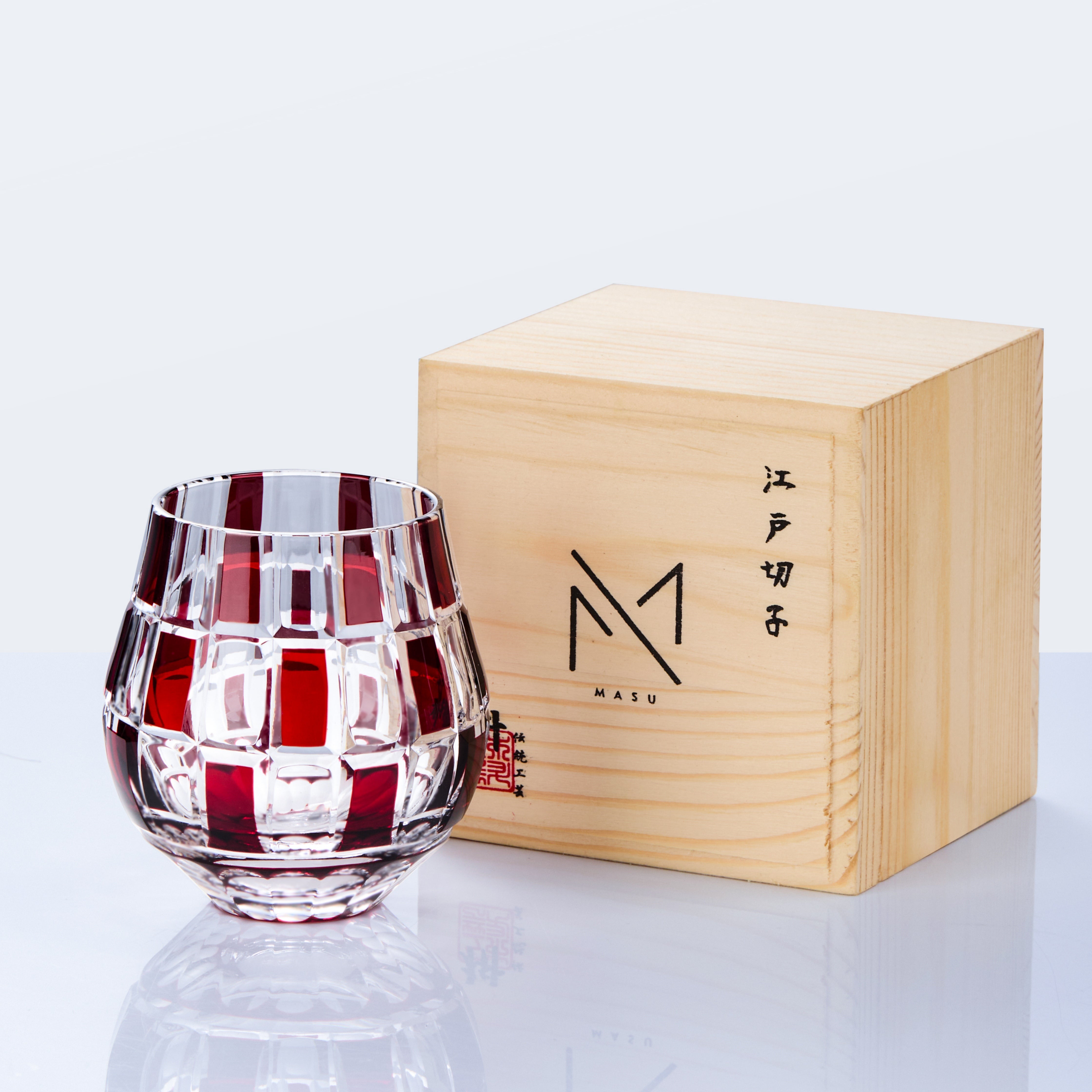 Edo Kiriko Handcrafted Ichimatsu Kagayaki Whisky Glass Collection