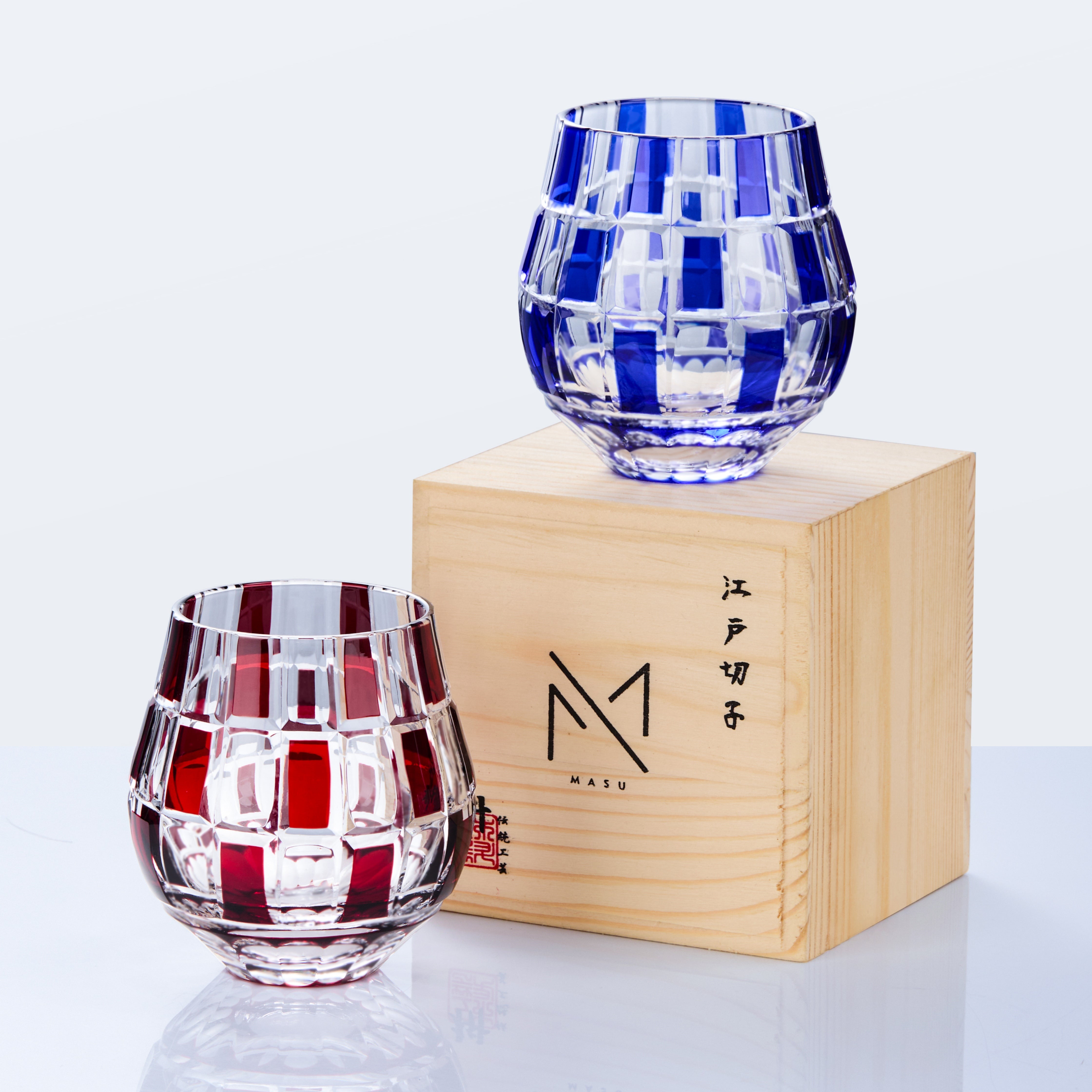 Edo Kiriko Handcrafted Ichimatsu Kagayaki Whisky Glass Collection