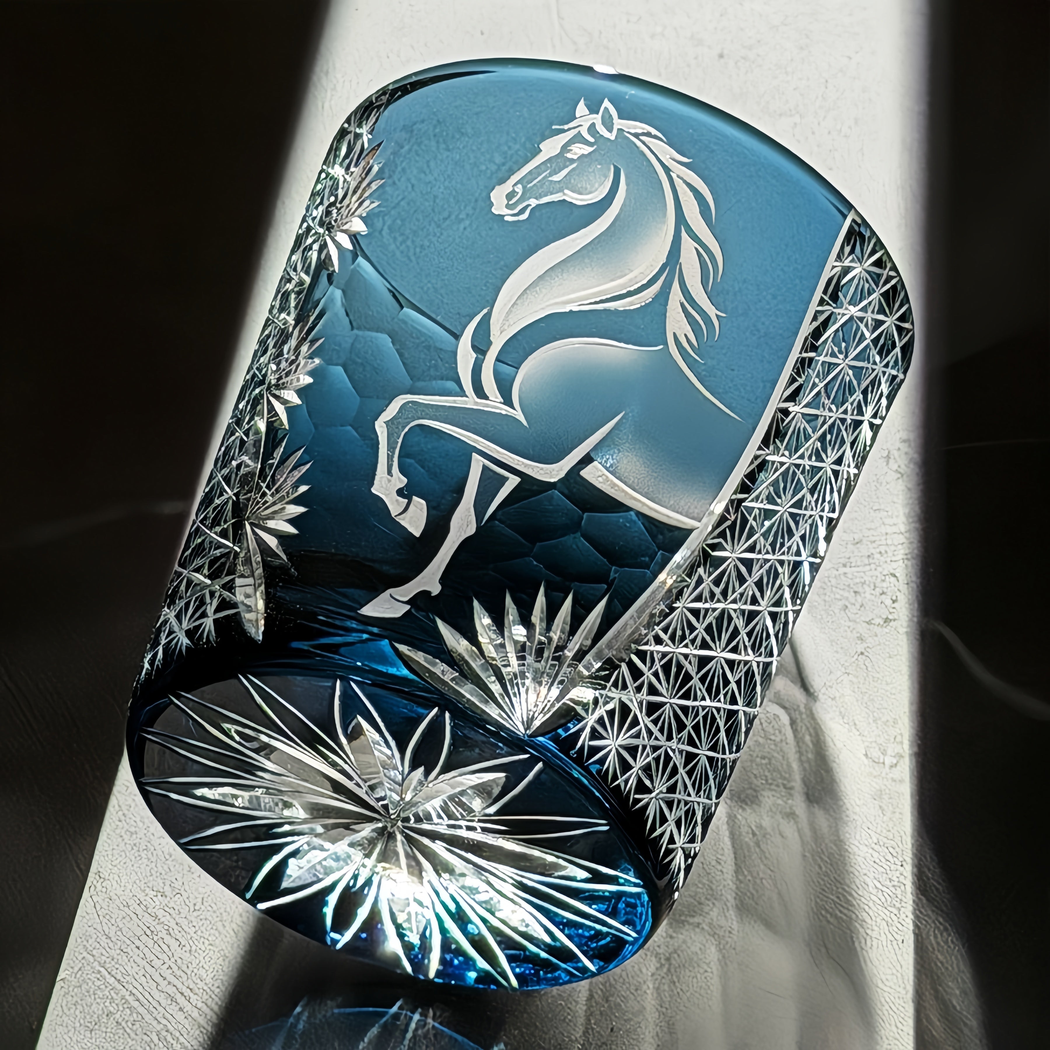 Edo Kiriko Handcrafted Meiba Whisky Glass With Wooden Box