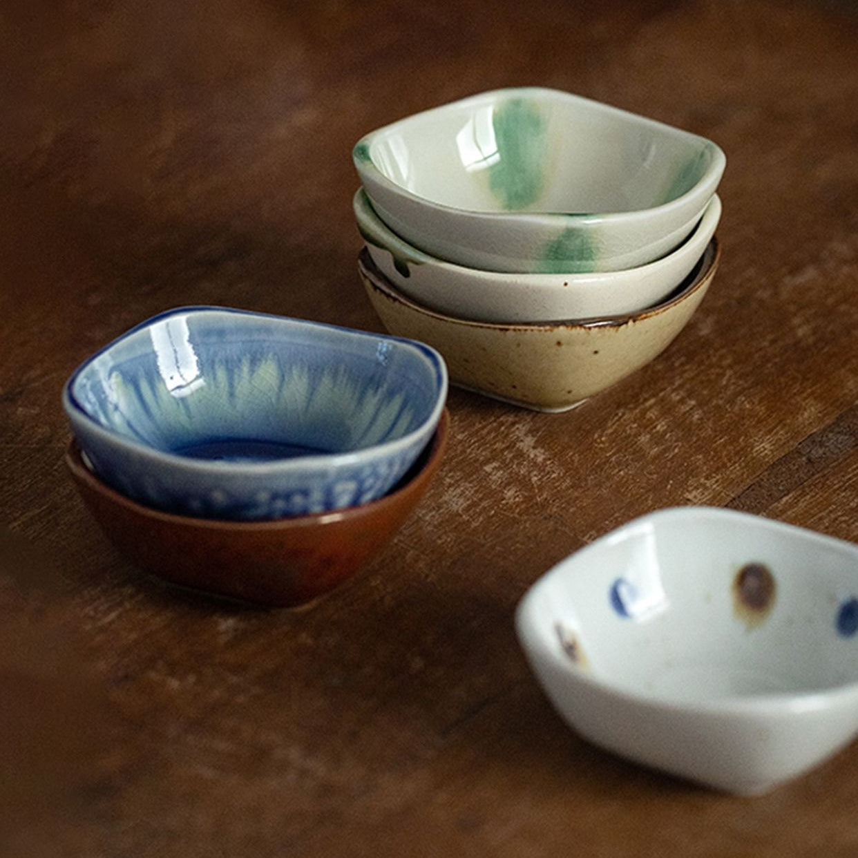 Hatsuichi Mino Ware Wabi Sabi Condiment Dish Set of Six