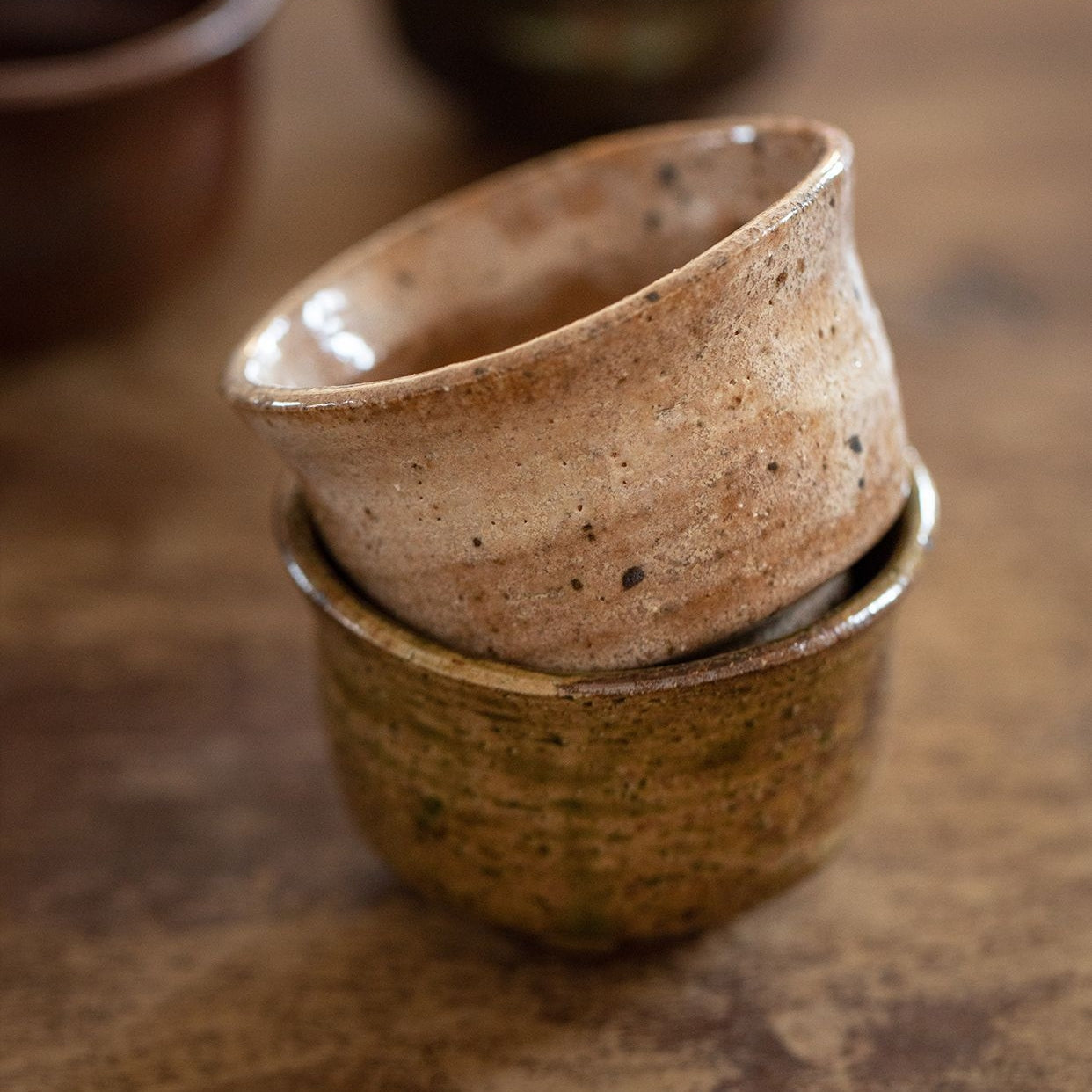Ensemble de cinq tasses à thé Natural Wave en céramique Touji Mino Ware