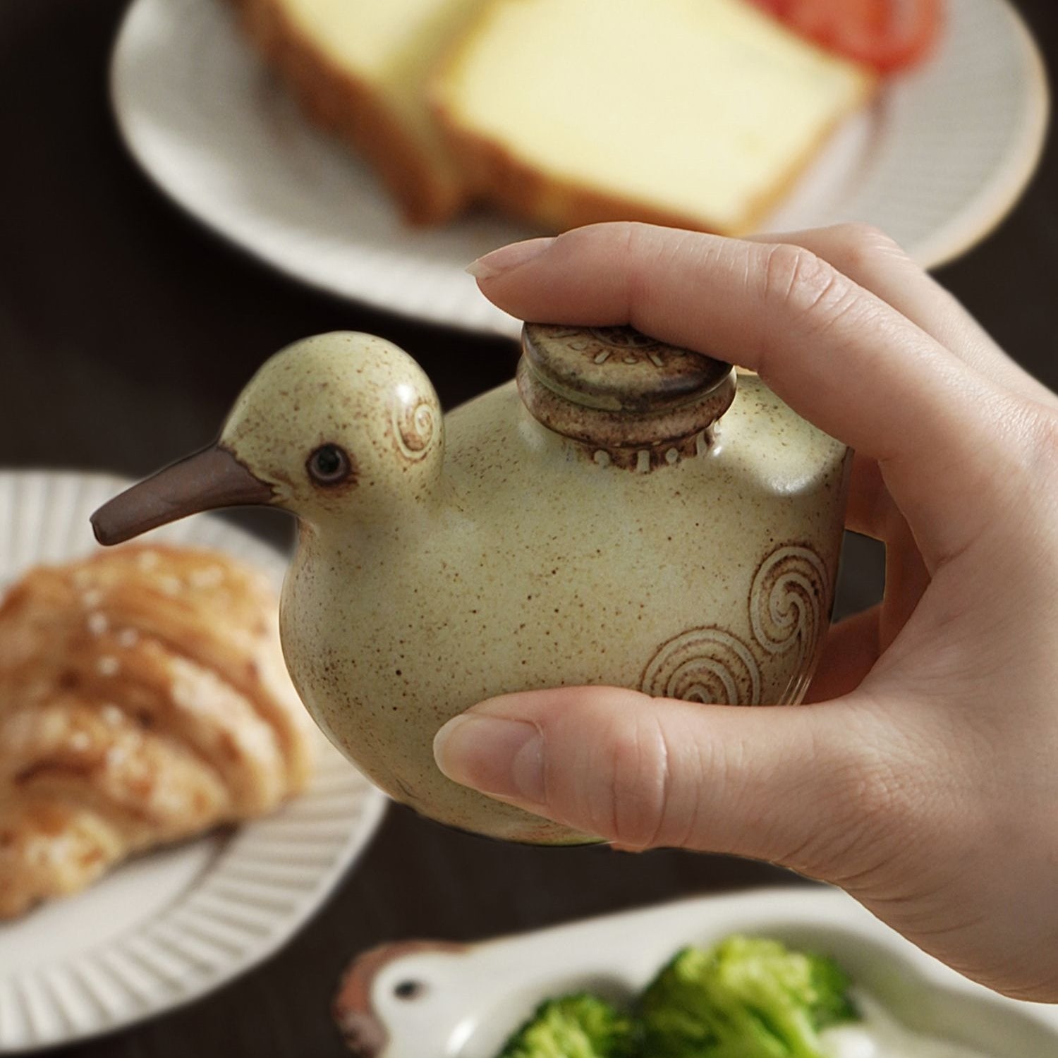 Seto Ware Handcrafted Duck-Shaped Soy Sauce Dispenser