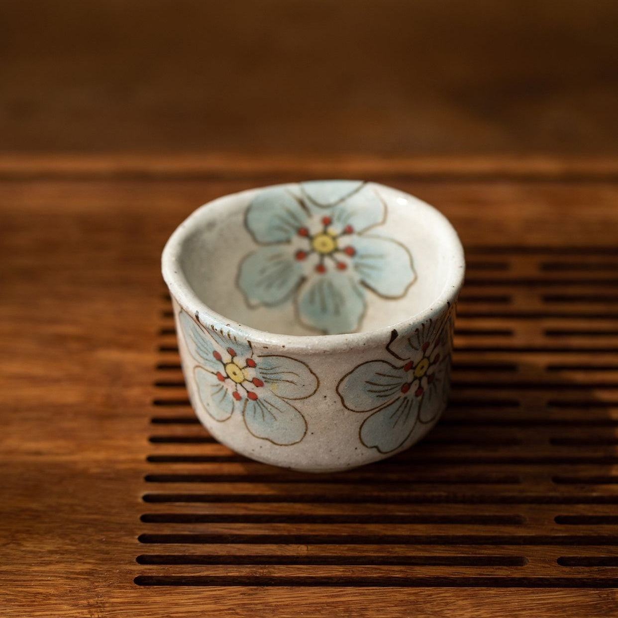 Hatsuichi Mino Ware Hana Nagare  Handcrafted Tea Cup Set of Five